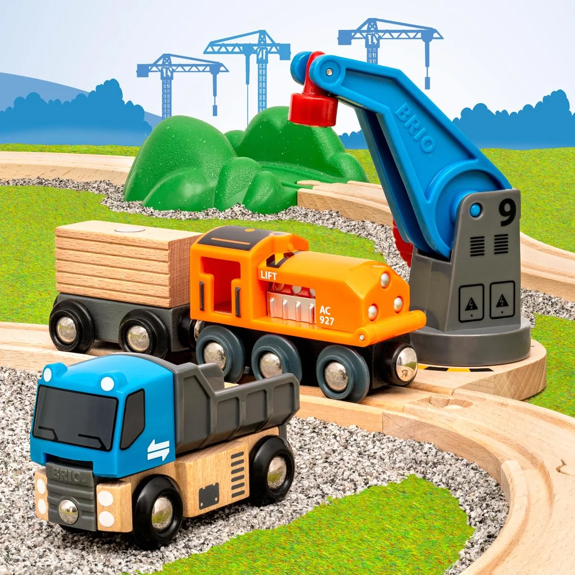 BRIO - Set de Inicio Construccion Levanta y Carga, Circuito Tren, para Niños de 3 Años o más,