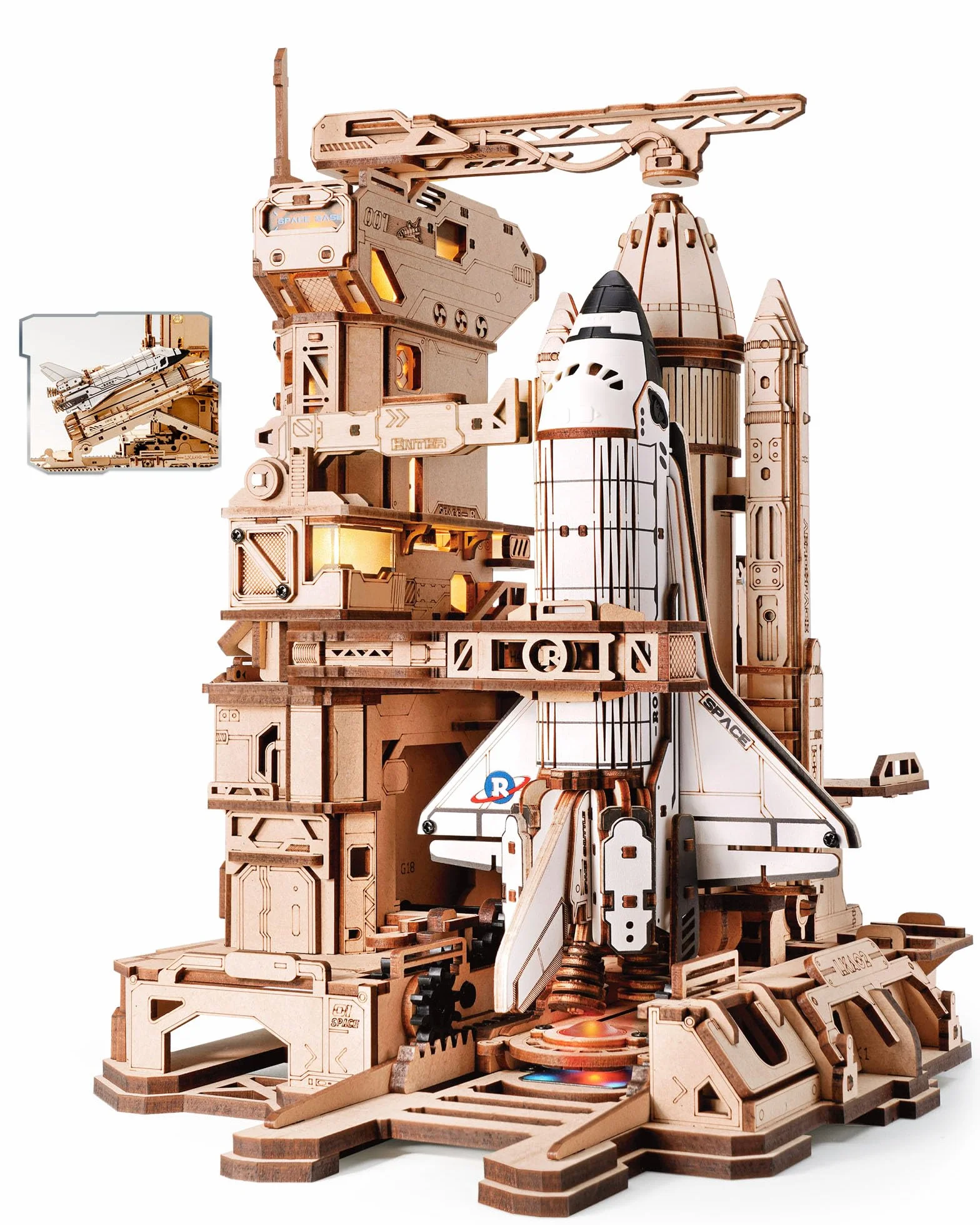ROKR Puzzle 3D Madera Space Shuttle LKA02 Maquetas para Construir Adultos Cohete