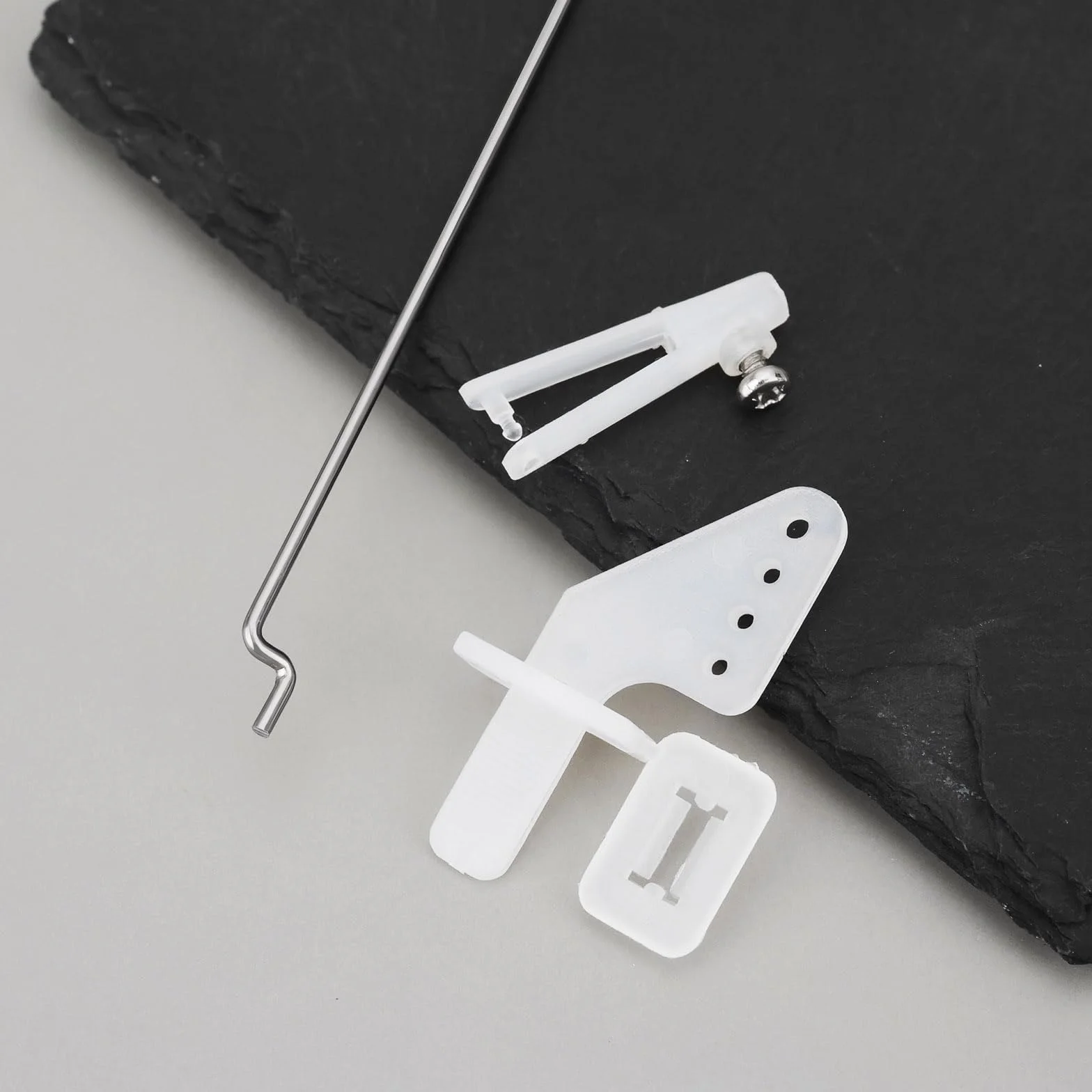 10 Juegos Kit Cuerno de Control Avión RC de ala Fija Varillas 1,2 mm x 260 mm Conector 1,3 mm Tope de Vínculo Ajustable