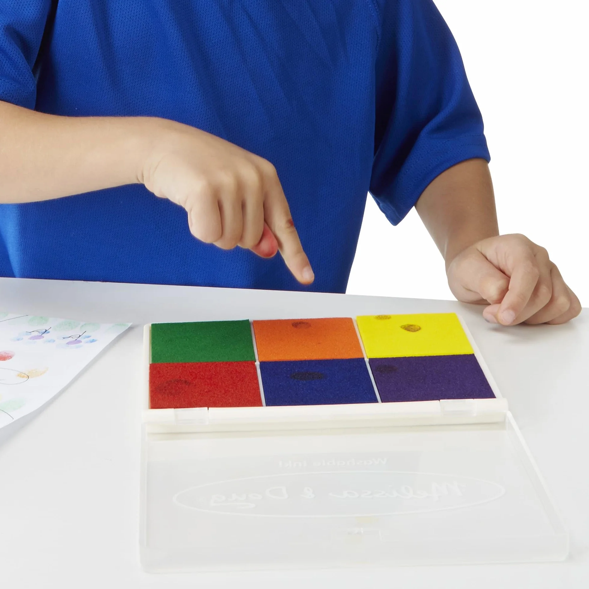 Melissa & Doug Almohadilla de tinta para estampar, Tinta lavable multicolor para sellos, Juguete creativo, Actividades creativas, Juego creativo para niños y niñas de 3 4 5 6 7 años