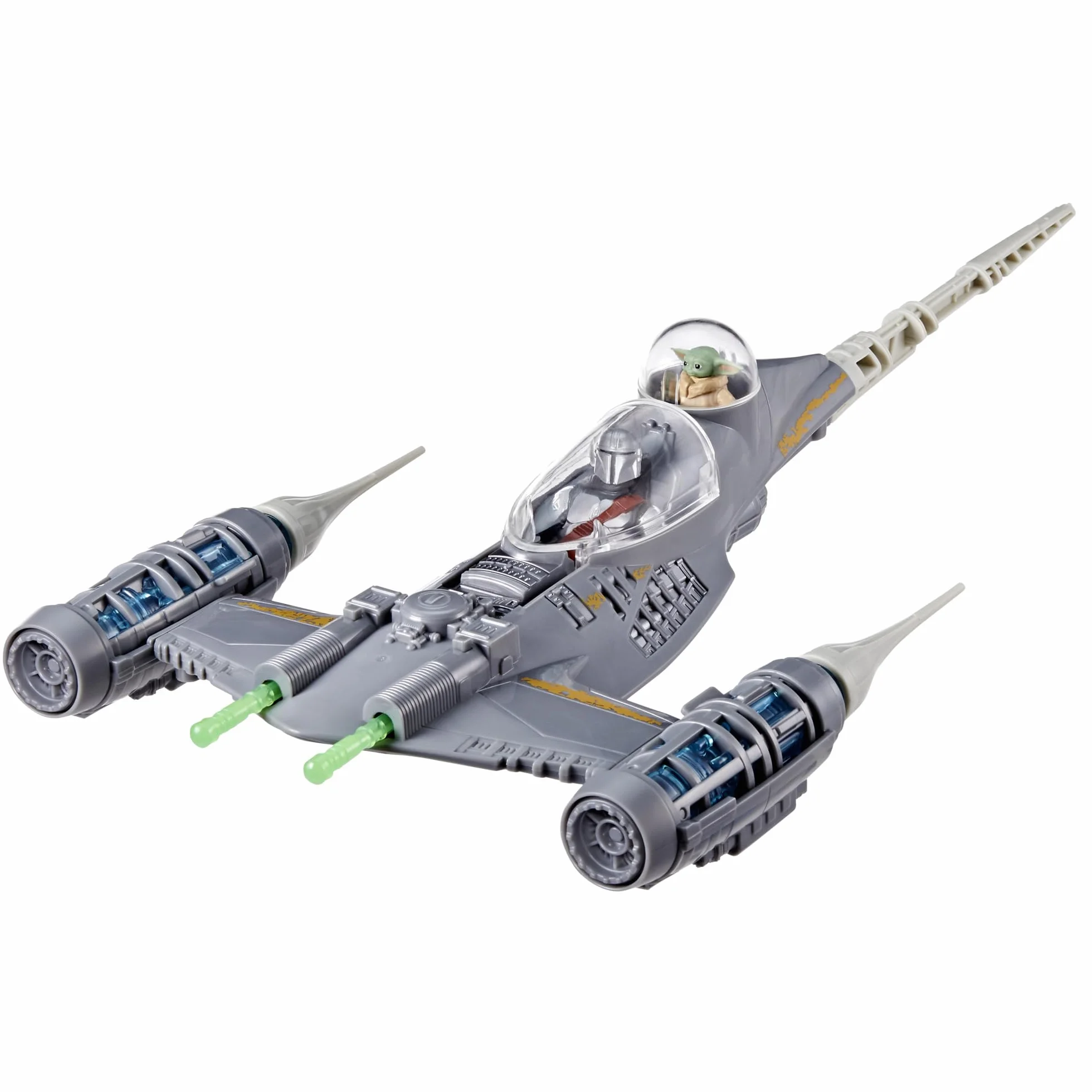 Star Wars Epic Hero Series The Mandalorian's N-1 Starfighter - Figuras de Acción Juguetes para el Juego de rol, Nave Estelar con Mandaloriano y Grogu (Baby Yoda)