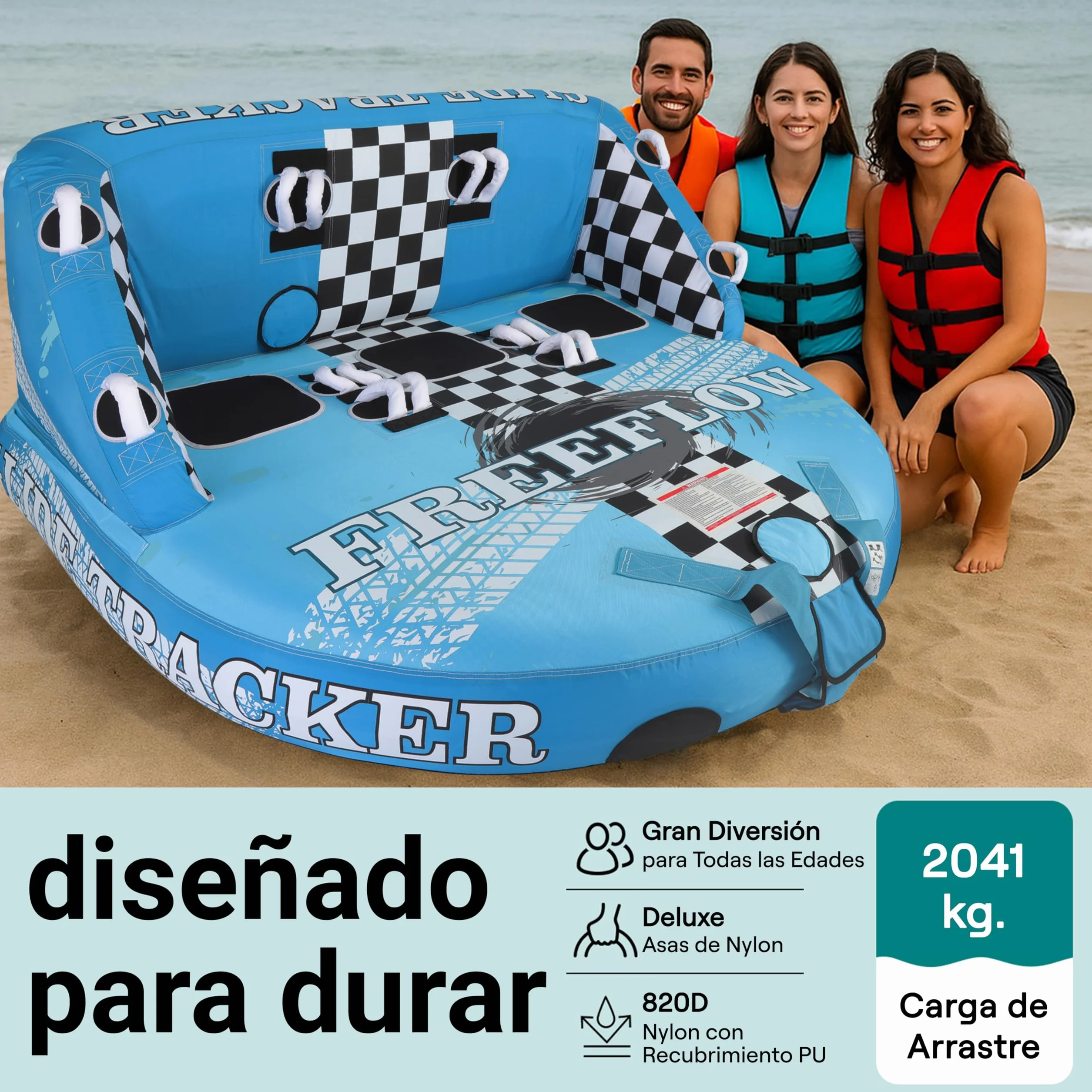 SereneLife Jobe Flotador Arrastre Inflable Deportes Acuaticos Donut Hinchable