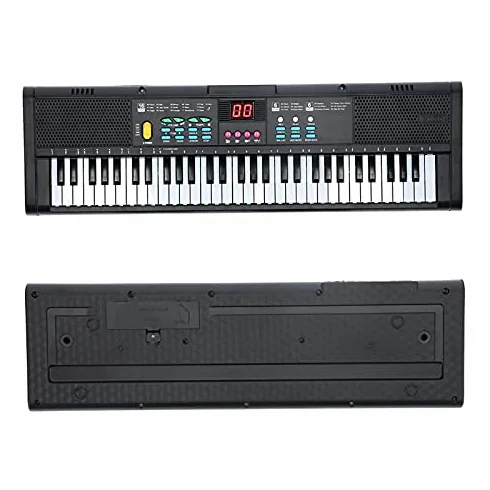 Teclado Piano 61 Teclas Teclado de Piano Digital con Micrófono Cable USB Altavoces Duales para Niños Principiantes