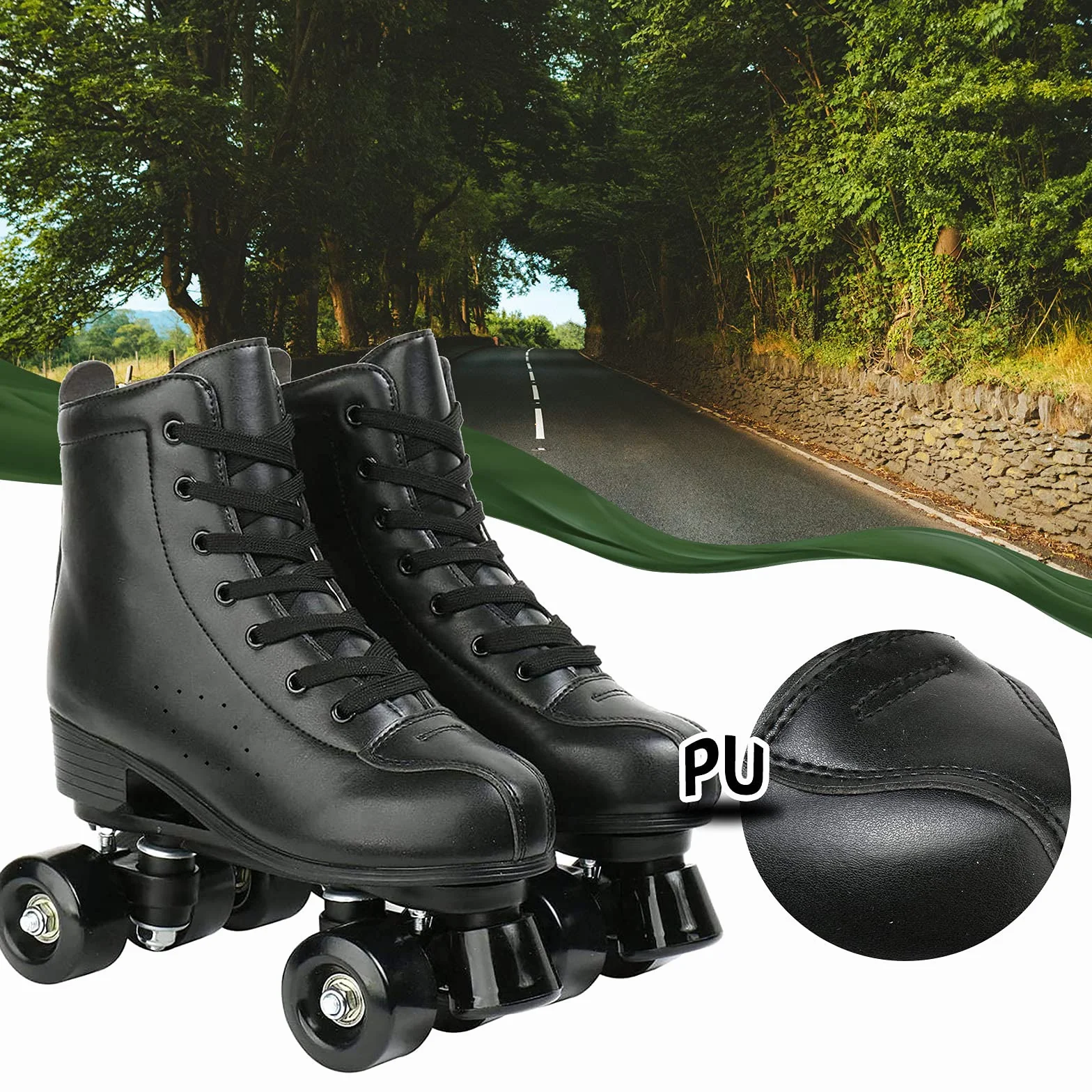 Patines Artisticos 4 Ruedas Quad Top Alto Negro 42