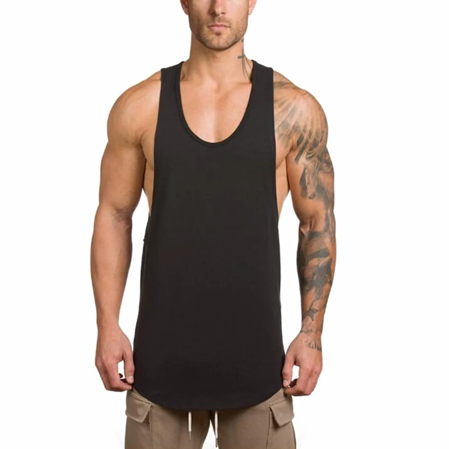 Camiseta de Tirantes Hombre Sin Mangas Deportivas Entrenamiento Gimnasio