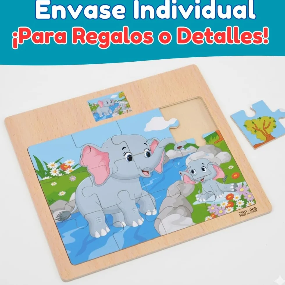 Pack 10 Puzzle Madera, Puzzles Infantiles Niños 3 a 8 Años, Juguetes Educativos, Regalos Cumpleaños Niños, Set de 10 Rompecabezas con Dinvertidos Animales (Pack 10 Puzzles)