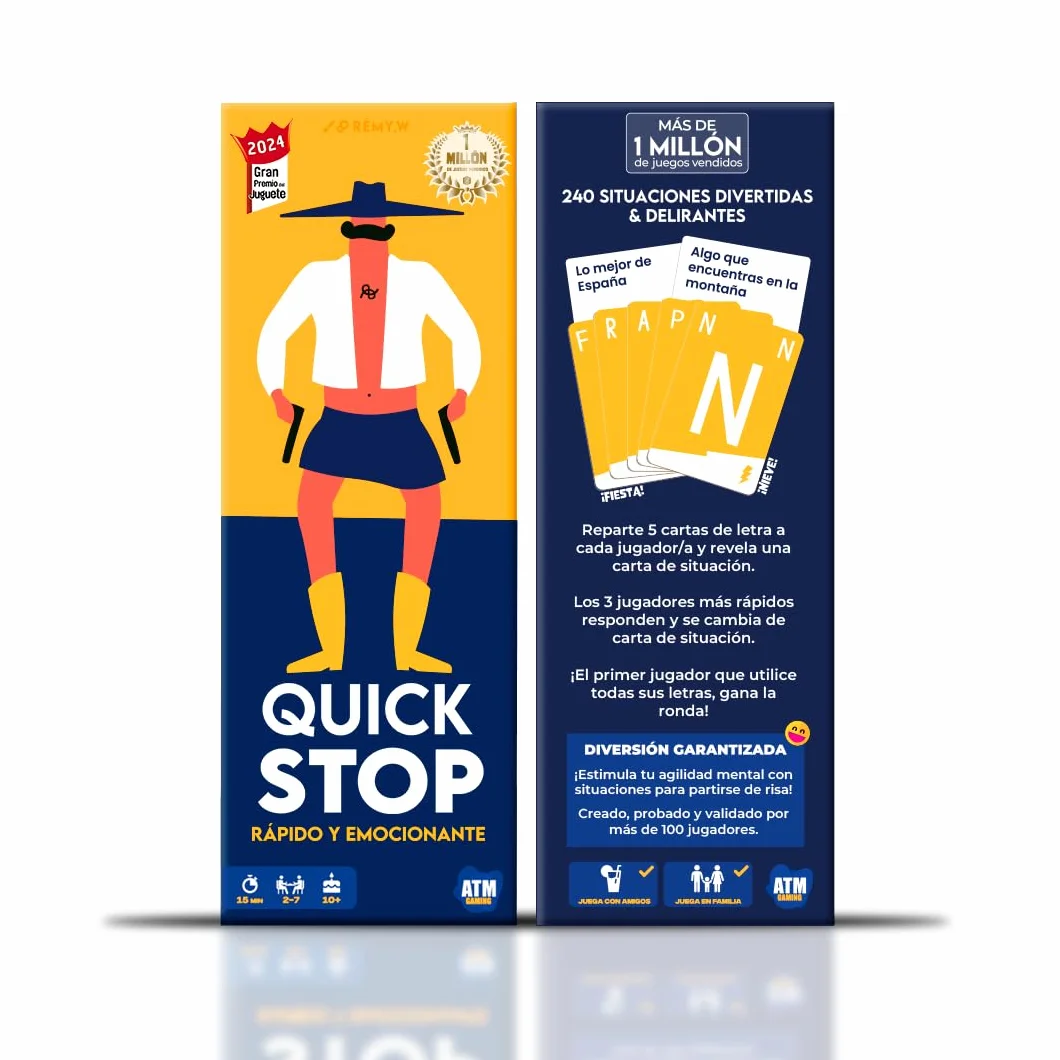 QuickStop Juegos de Mesa para Familia y Amigos 2-7 Jugadores Gran Premio del Juguete 2024