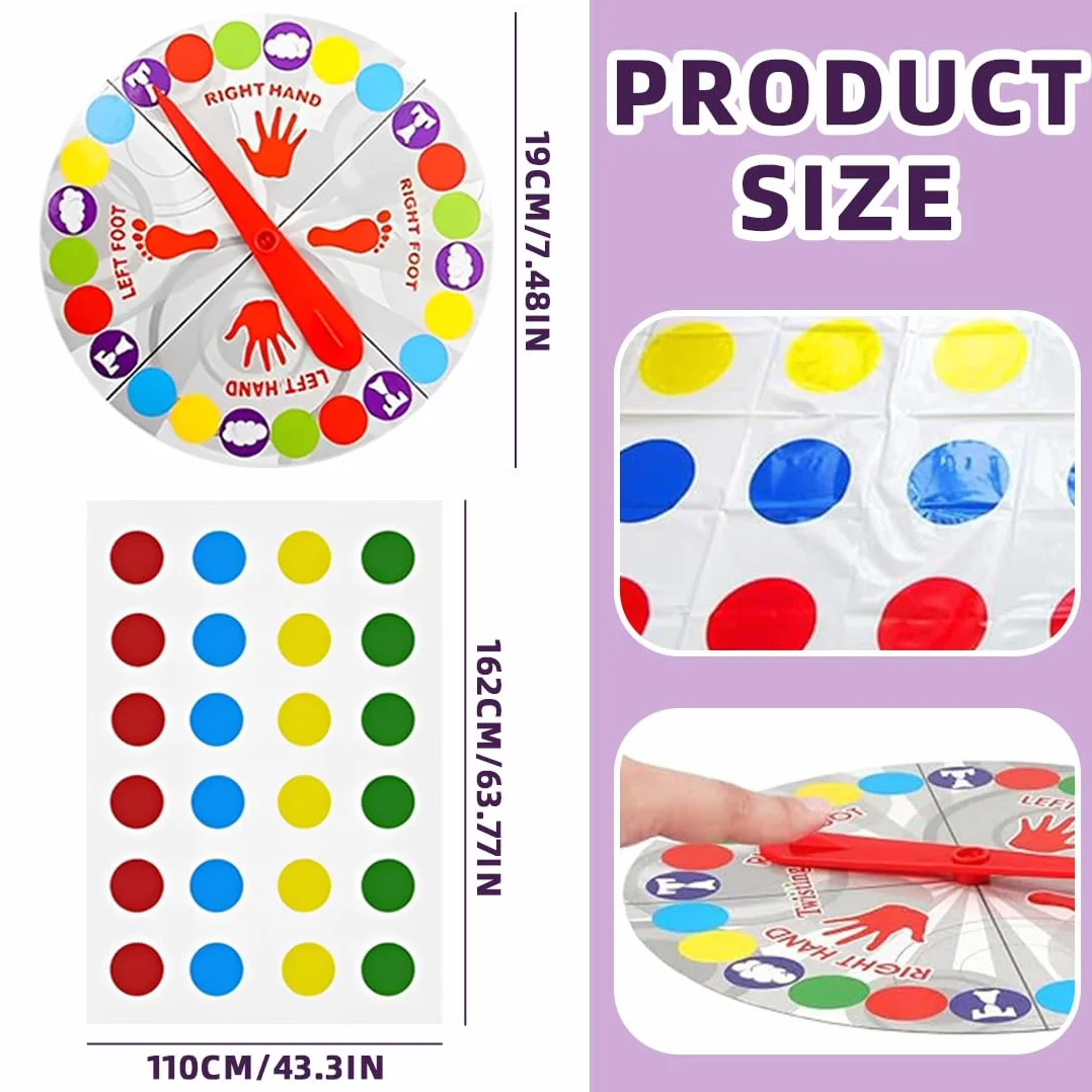 Divertido juego Twister, Twister italiano para niños a partir de 6 años, para 2 jugadores o más, diversión interactiva para toda la familia, Twister para niños