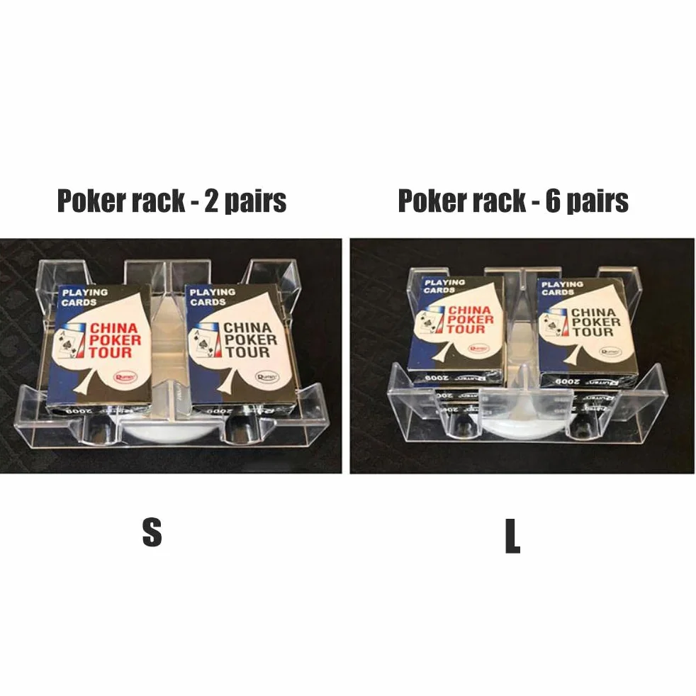 Bandeja giratoria de 2 cubiertas/6 cubiertas, giratoria suave de 360 grados, bandeja de cartas de juego, práctico titular de cartas, organizador de juegos de cartas transparente