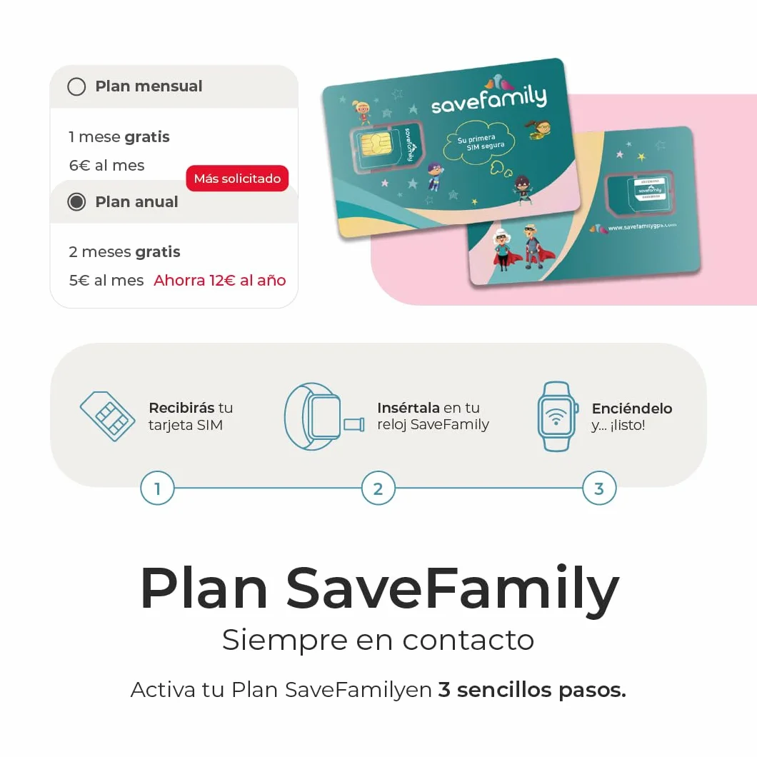 SaveFamily Iconic Plus 2 Reloj Inteligente Niño GPS Llamada Vídeo SOS SIM Gamer
