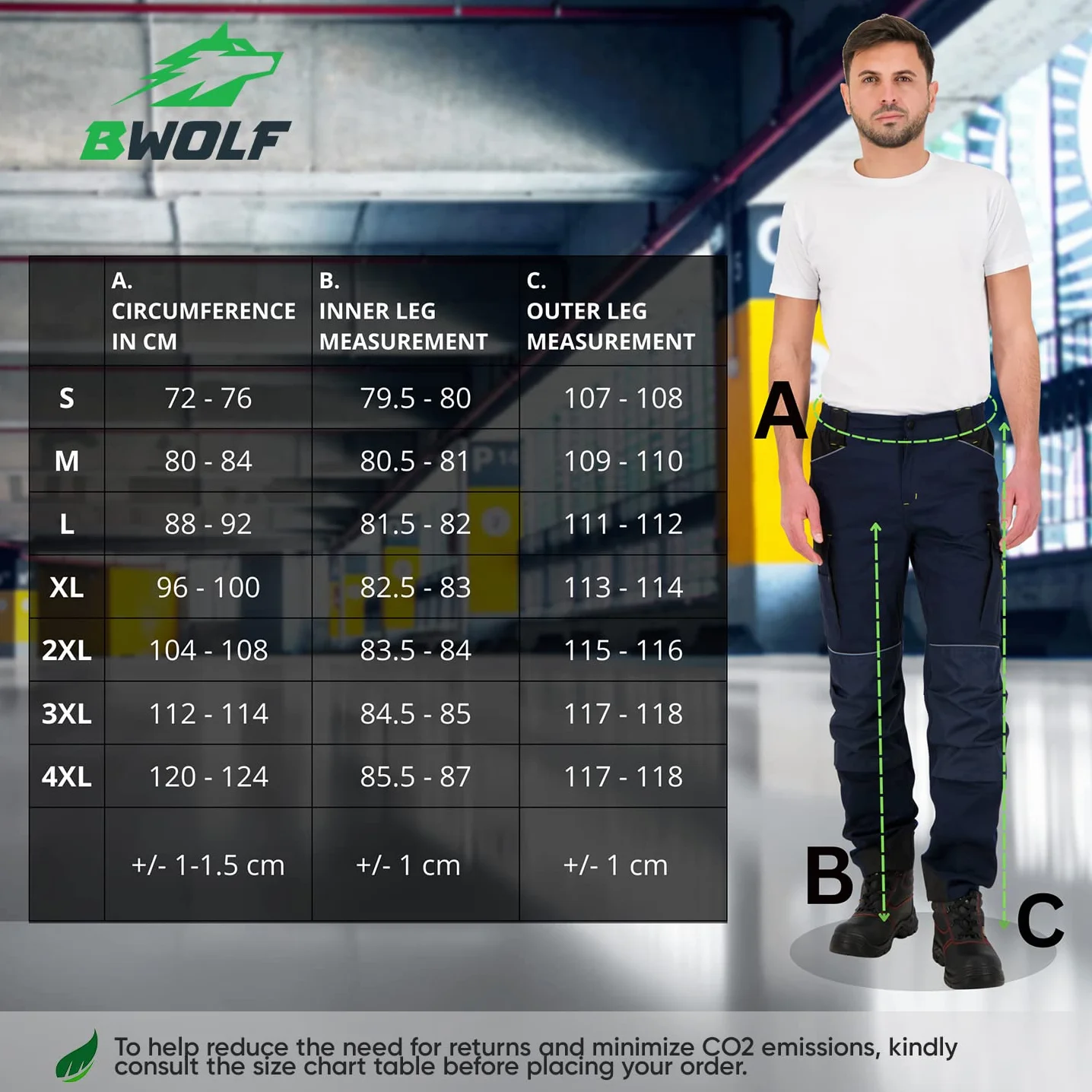 BWOLF Daytona Pantalones de Trabajo Hombre con Bolsillos