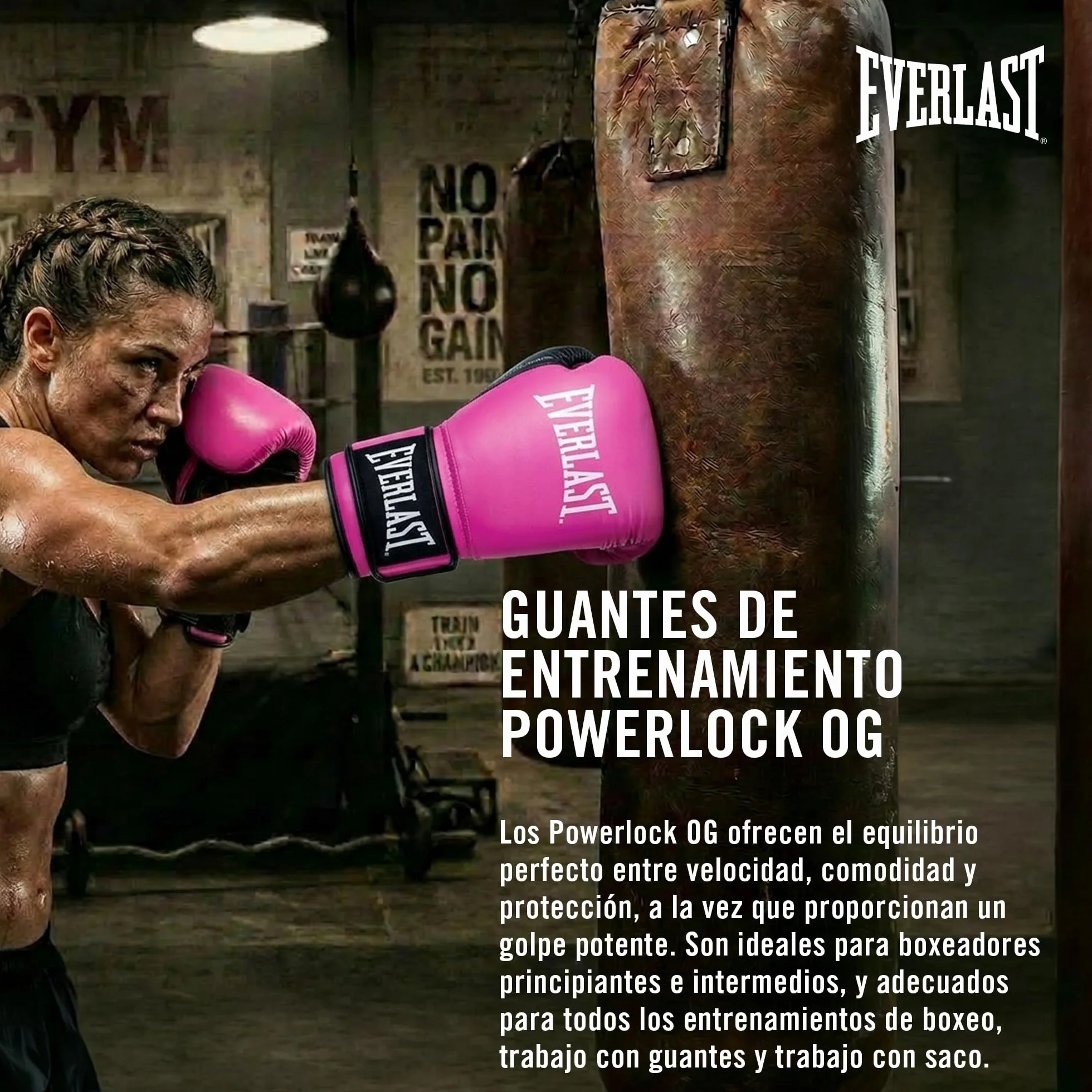 Everlast Powerlock OG & Powerlock 2R Guantes de Boxeo para Saco, Sparring, Cierre de Gancho y Bucle, Espuma Avanzada