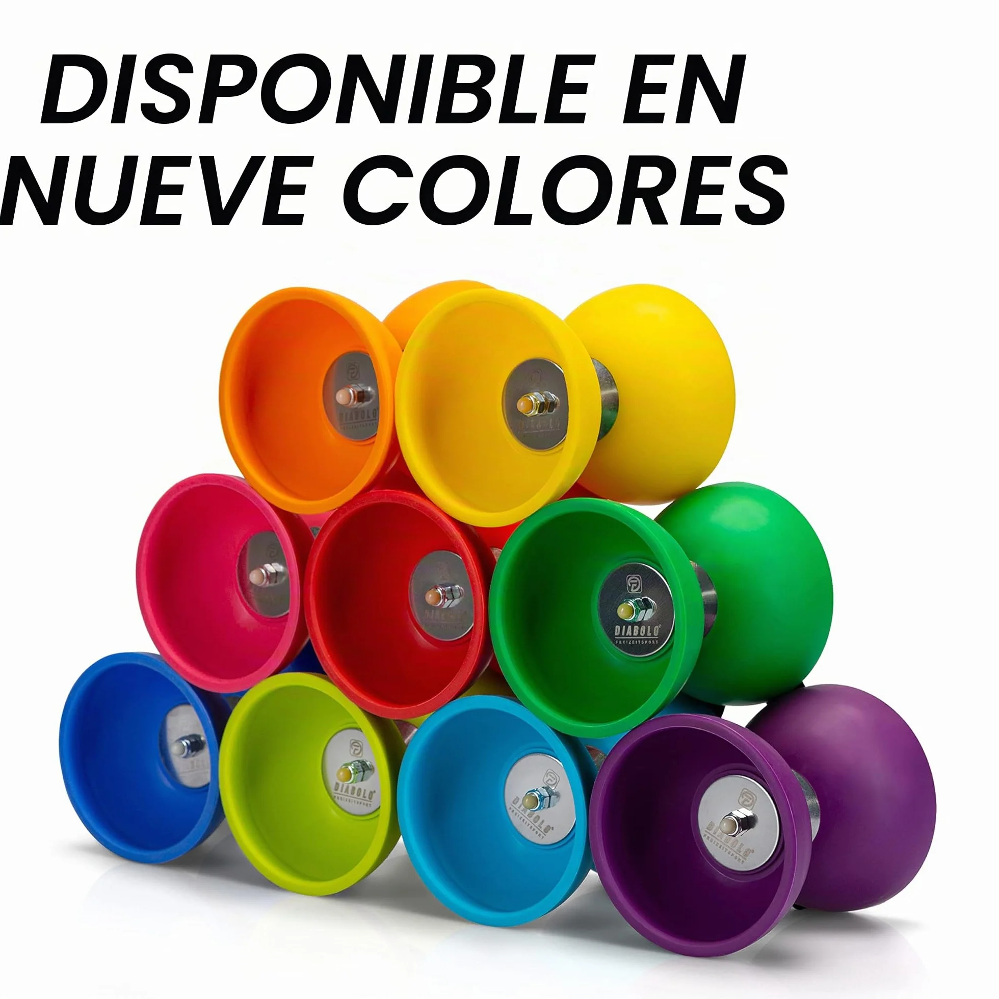 Set de malabares Diabolo Freizeitsport azul con varillas de aluminio, cuerda 160 cm, instrucciones
