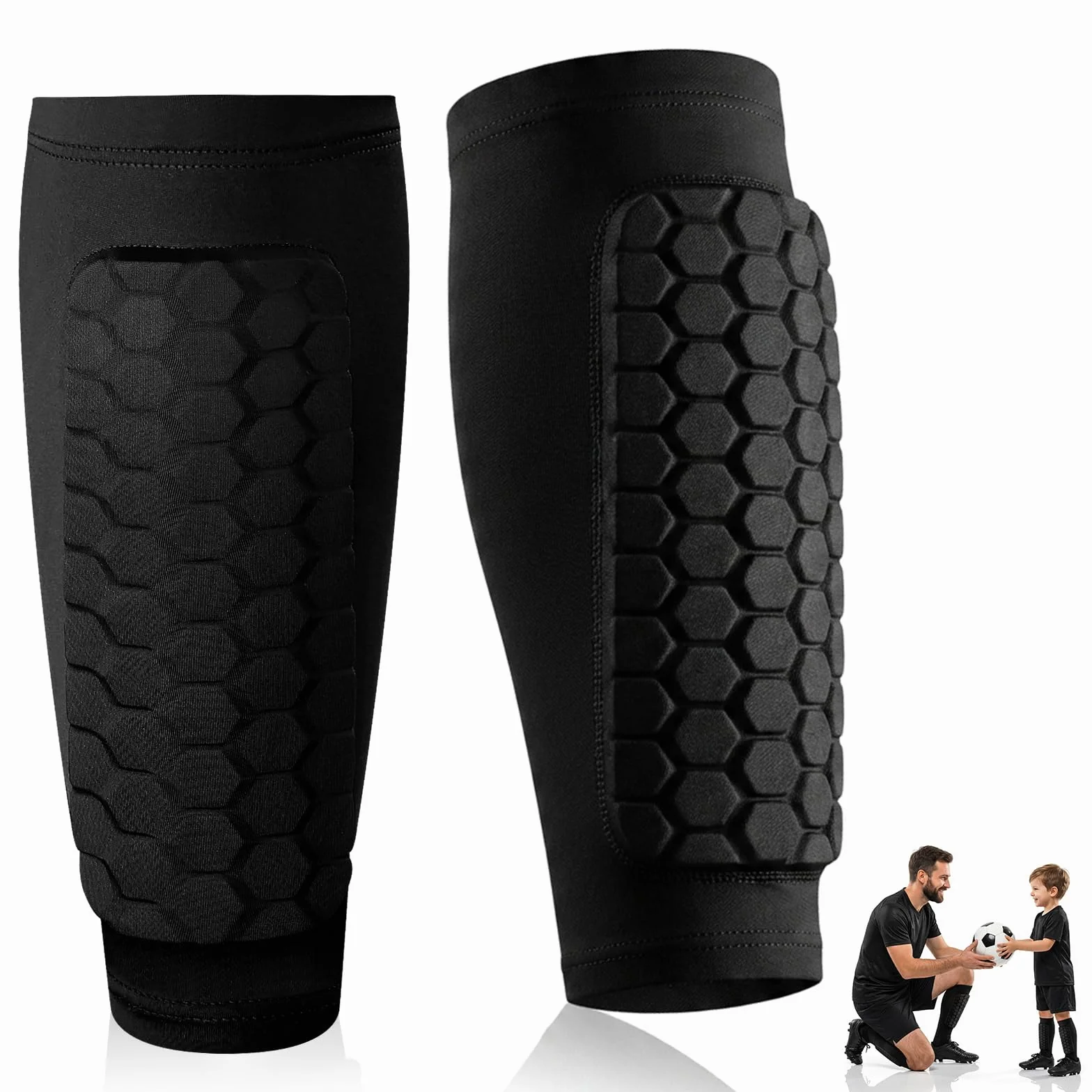 Espinilleras Futbol Niño con Calcetines, Protectores Pantorrilla Antideslizantes XS/S/M/L