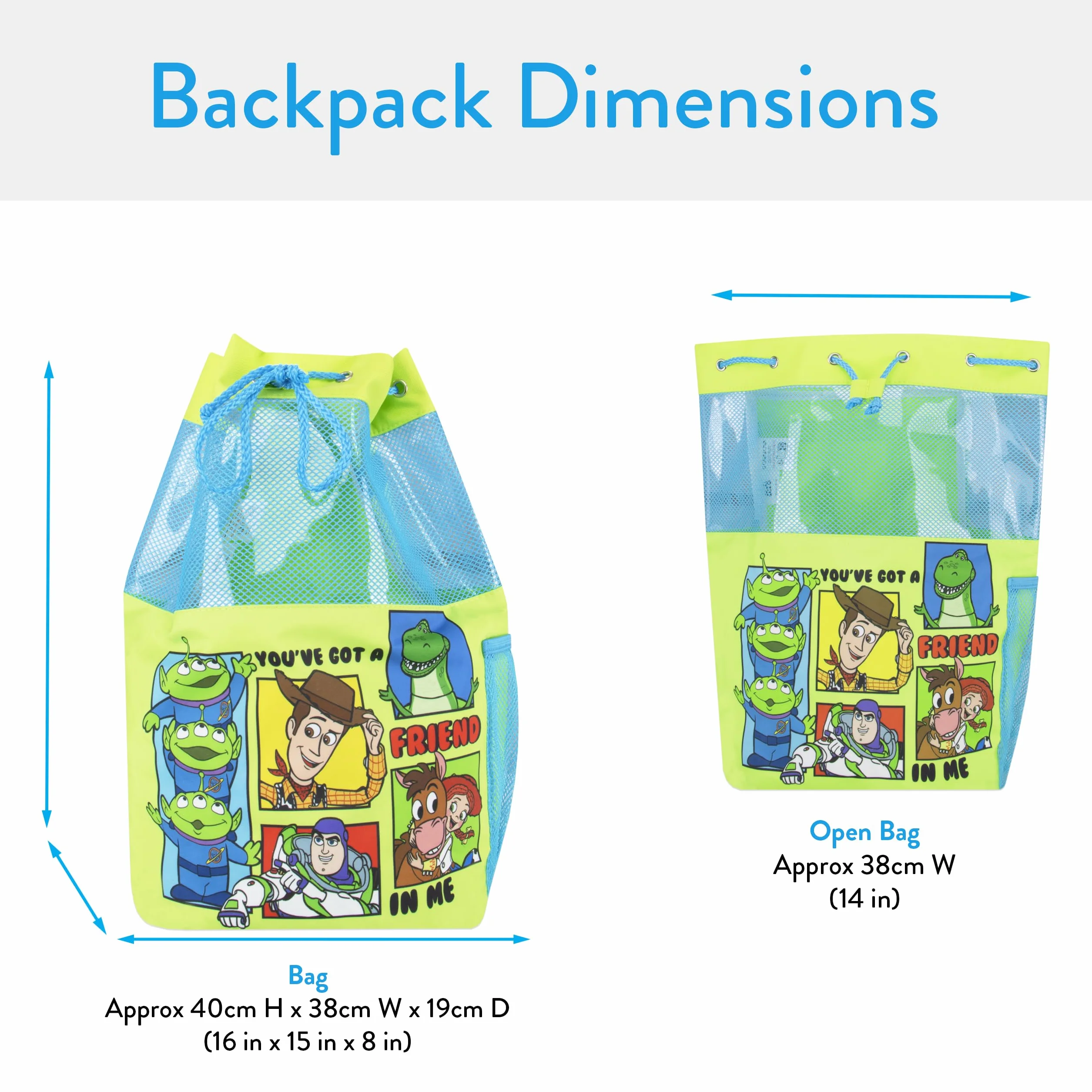 Disney Toy Story Mochila de natación para niños con cordón, bolsa para piscina o playa