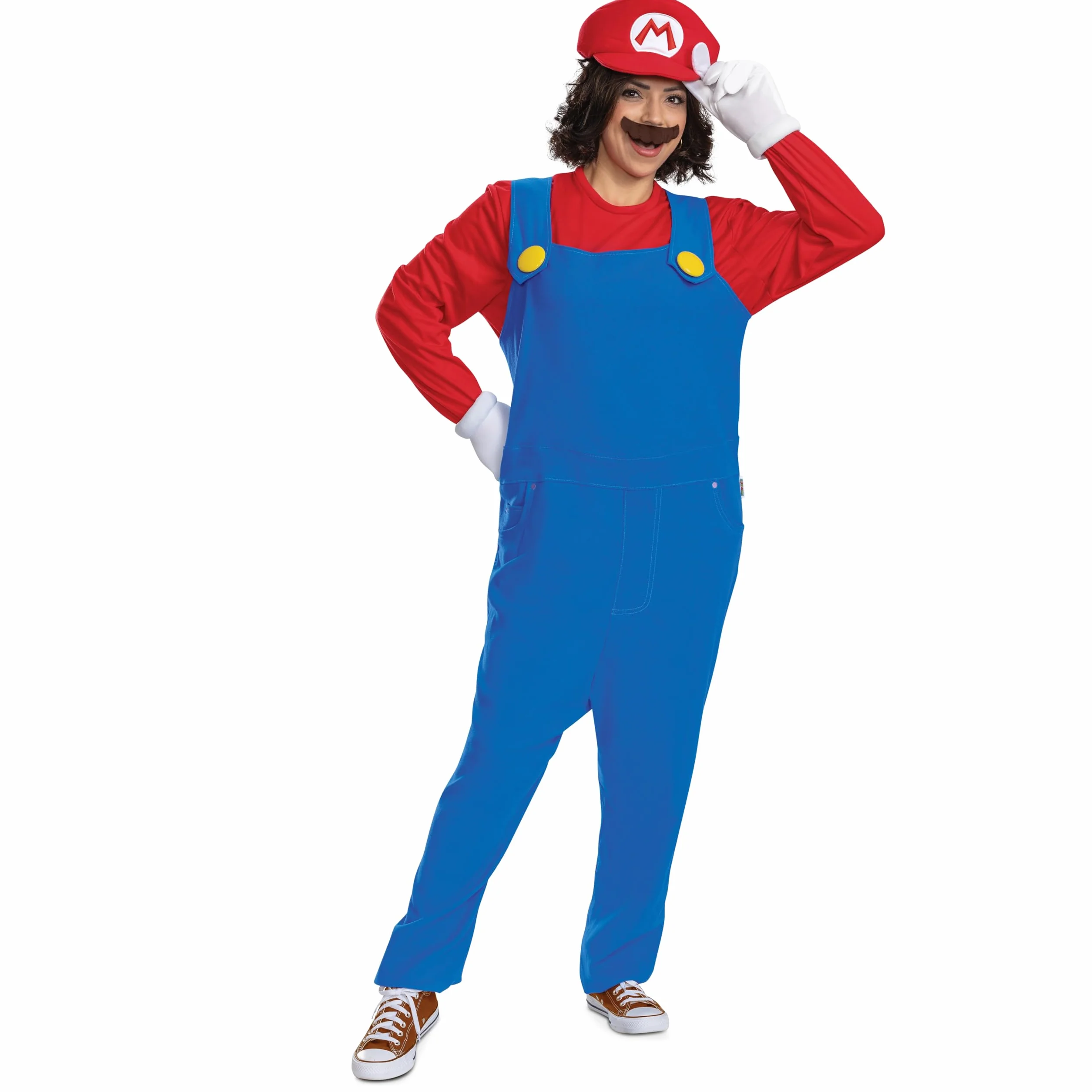 Disfraz de Mario oficial de Super Mario, disfraz unisex y accesorios para adultos