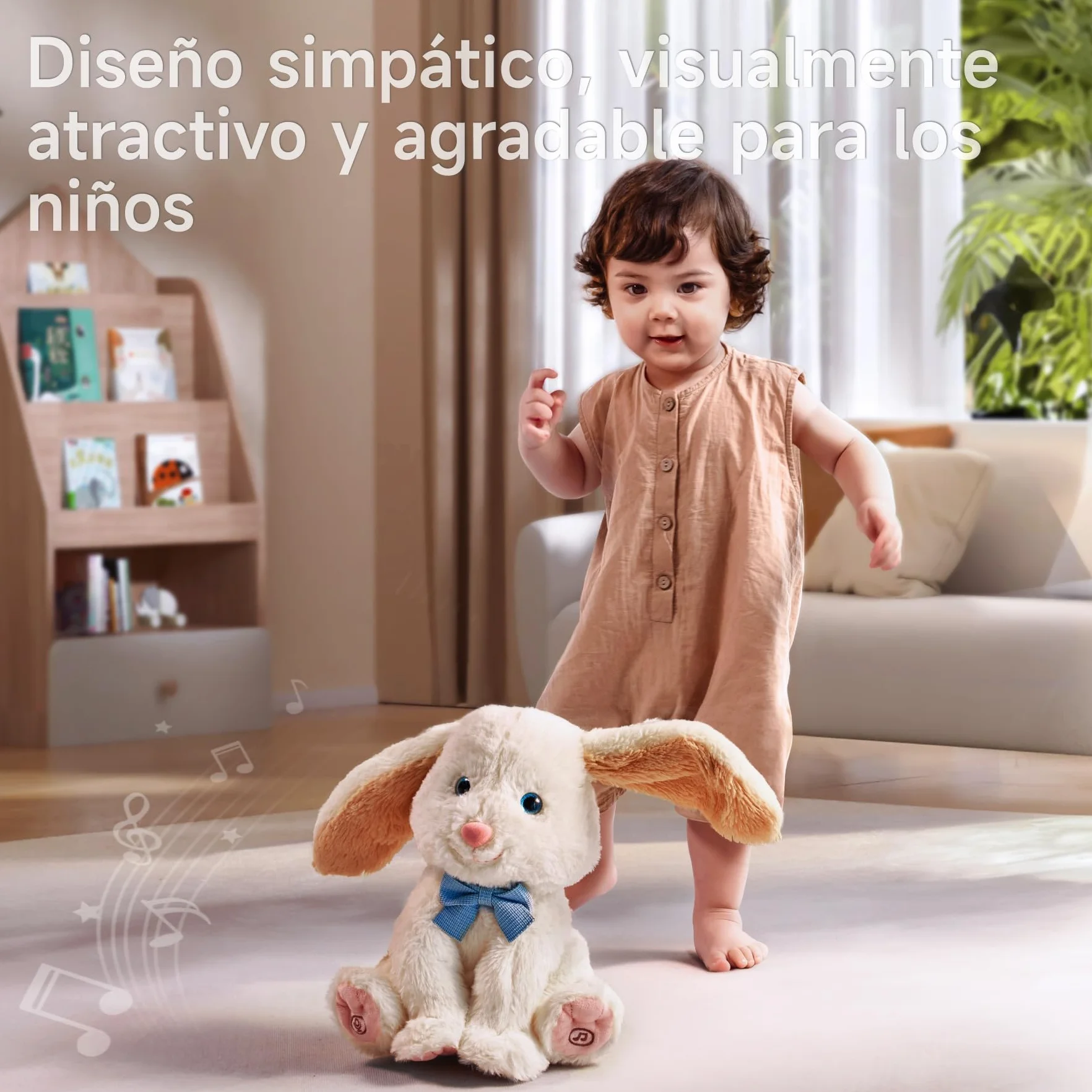 TUMAMA KIDS Juguetes Peluche Bebe, Conejito Mascotas eléctrico, Canta, Repite lo Que Dices, Juguete interactivas, Juguetes niña 1 2 3 años, Animales de Peluche Juguetes para Bebes