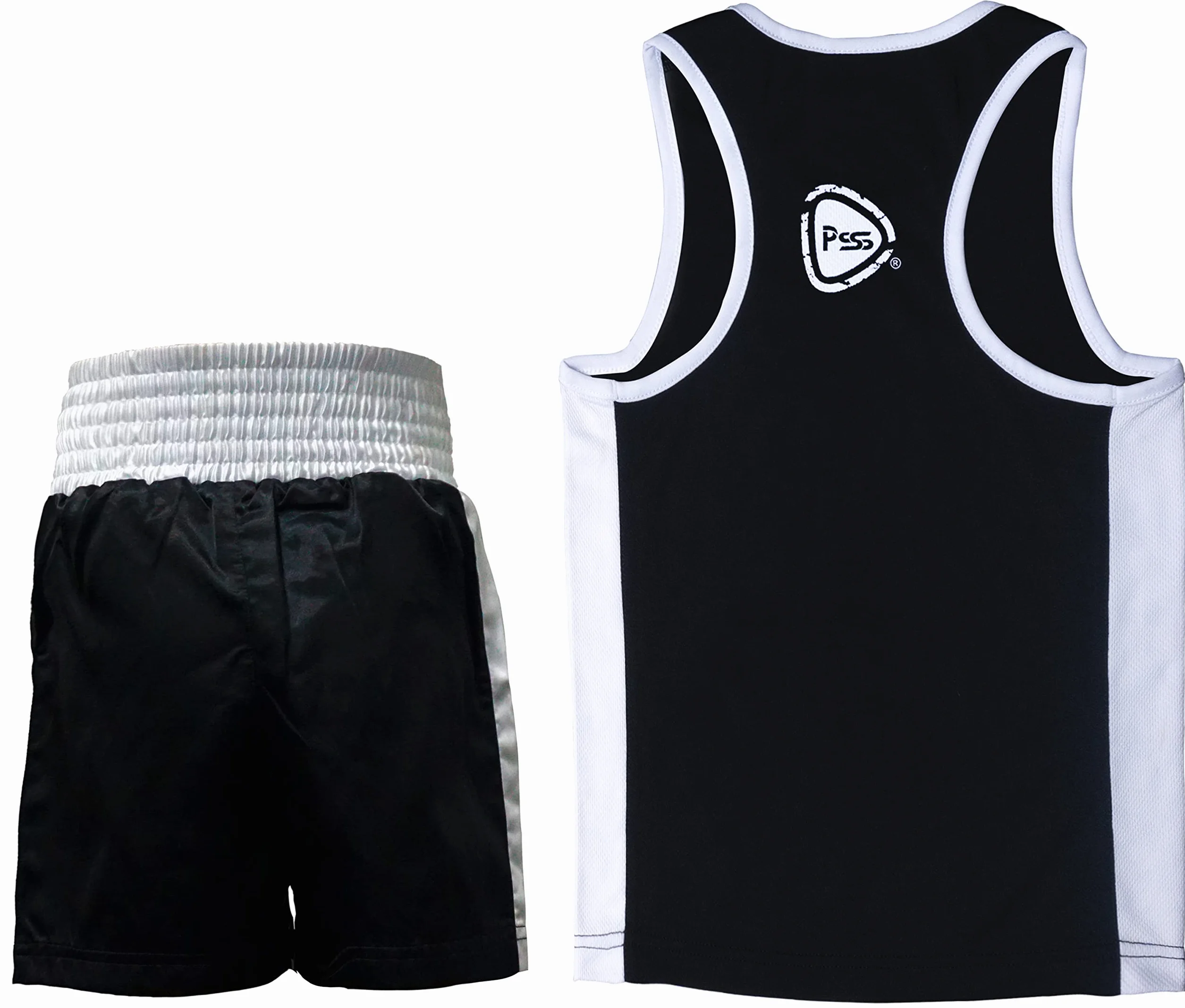 PSS NUEVO Infantil Boxeo Uniforme 2 Piezas Set Top Corto 03 Negro 7-8 Años