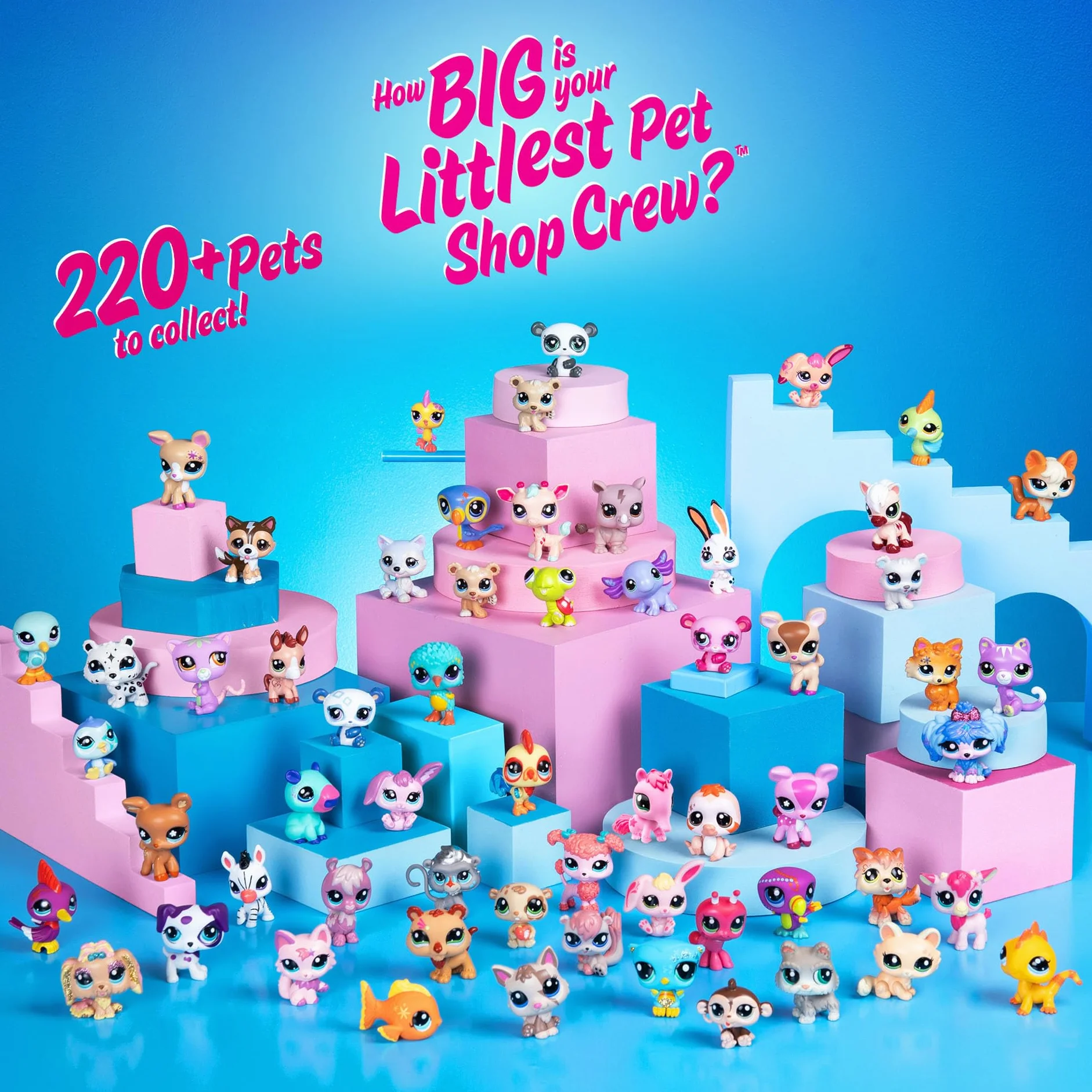 BANDAI - Littlest Pet Shop - DÍA DE SPA BF00638, 3 Mascotas, 10 Accesorios, 1 Tarjeta de coleccionista, 1 código Virtual, Generación 7 Mascotas 172, 173, 174, Figuras de LPS, a Partir de 4 años