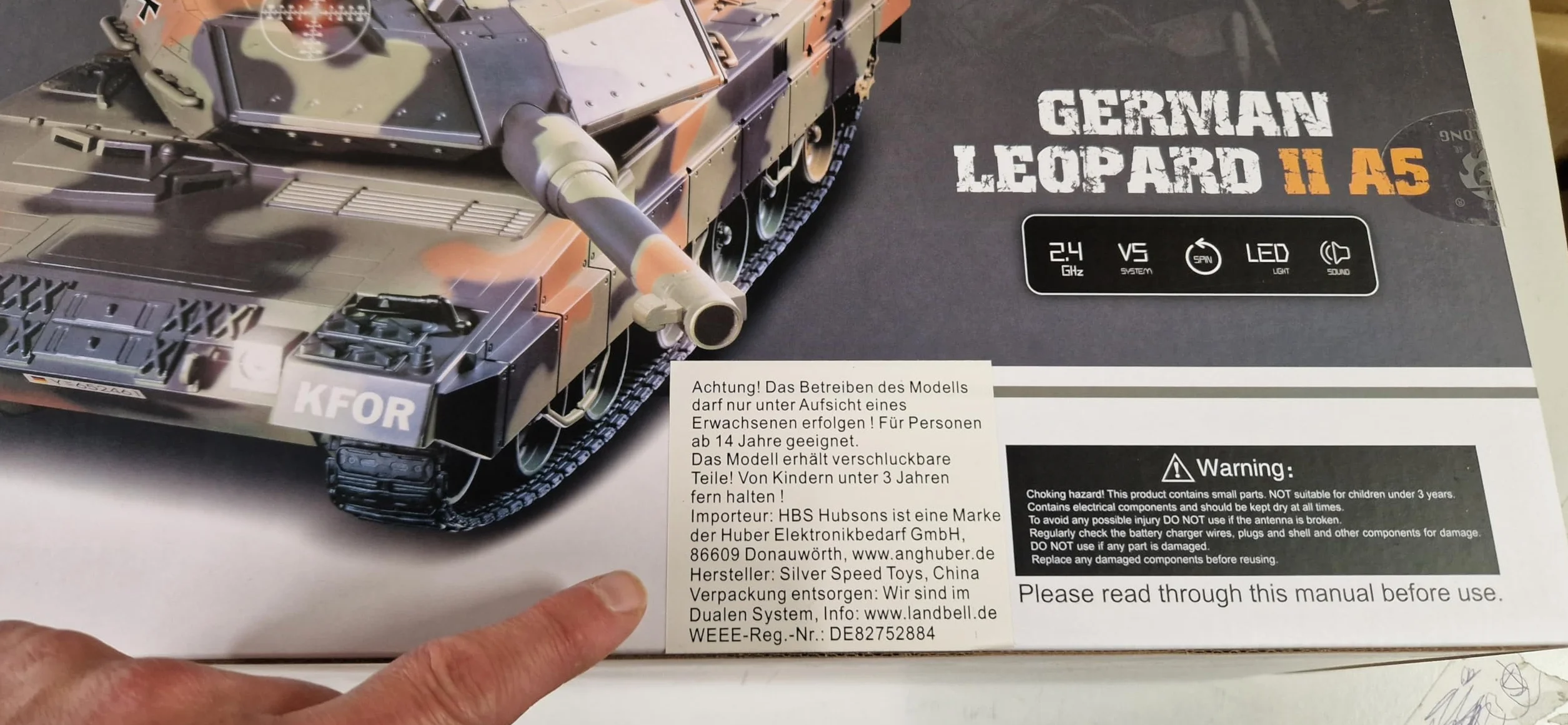 RC Leopard 2A5 - Tanque de combate con sonido, escala 1:24 y 2 sistemas de combate, infrarrojos y disparos de 6 mm