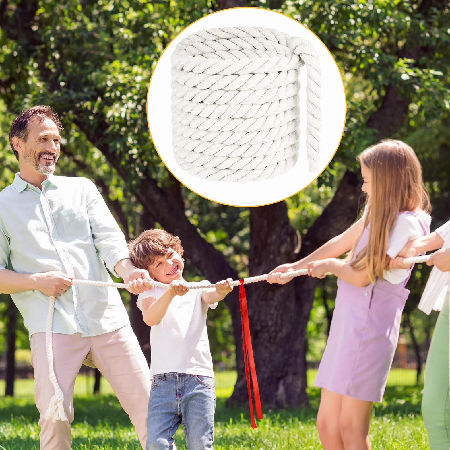 NEBURORA Cuerda de Tira y Afloja de 20 pies Juegos al Aire Libre para Niños y Adultos