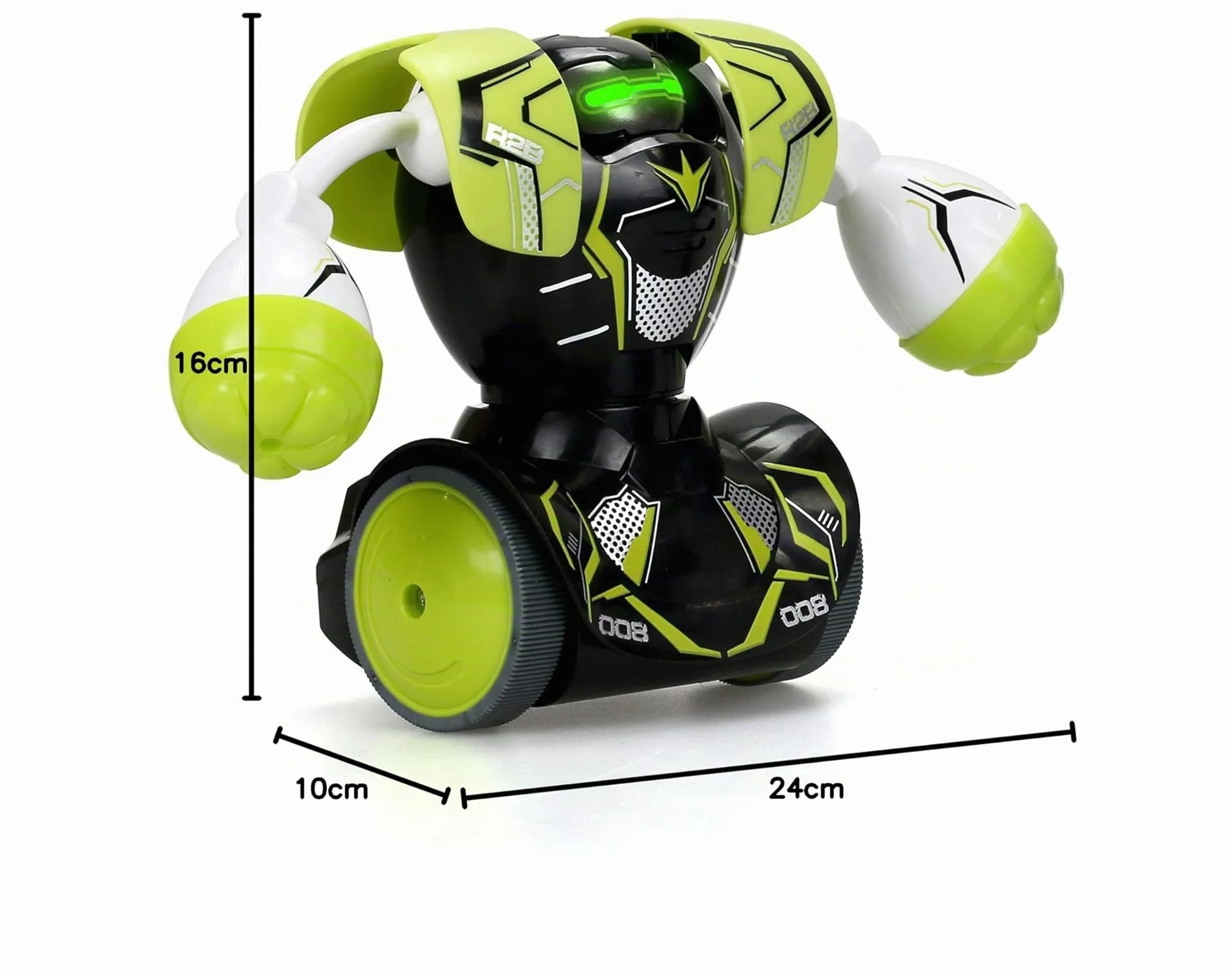 YCOO Pack 2 Robot Kombat Teledirigido 14 cm - Avanza y Golpea a su Oponente - Juguete para Niño con Efectos Sonoros y Luminosos