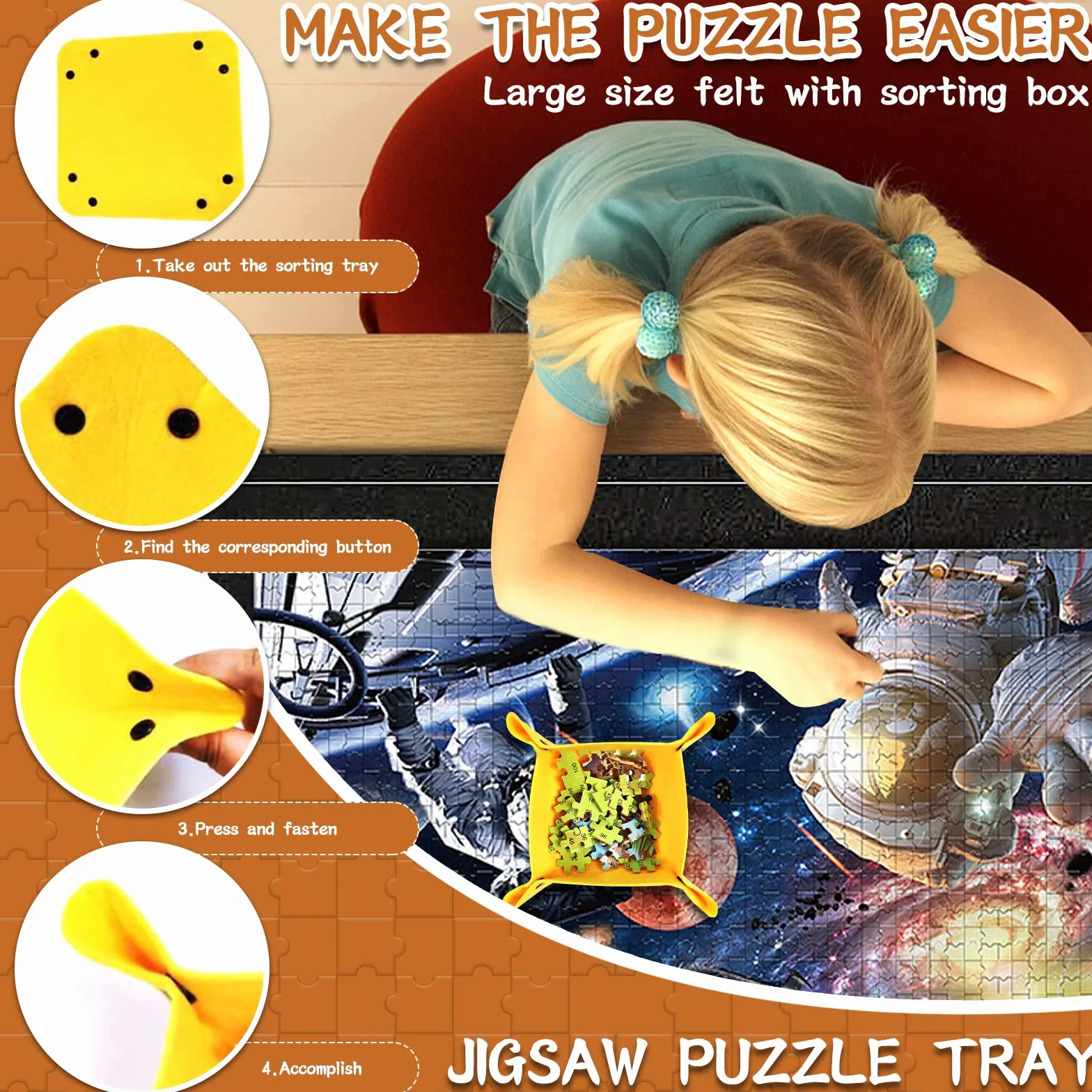 Purpledi Tapete Puzzle, 1000 1500 2000 3000 PiezasTapete, Fieltro Tapiz Puzzle, Estera de Rompecabezas Portátil
