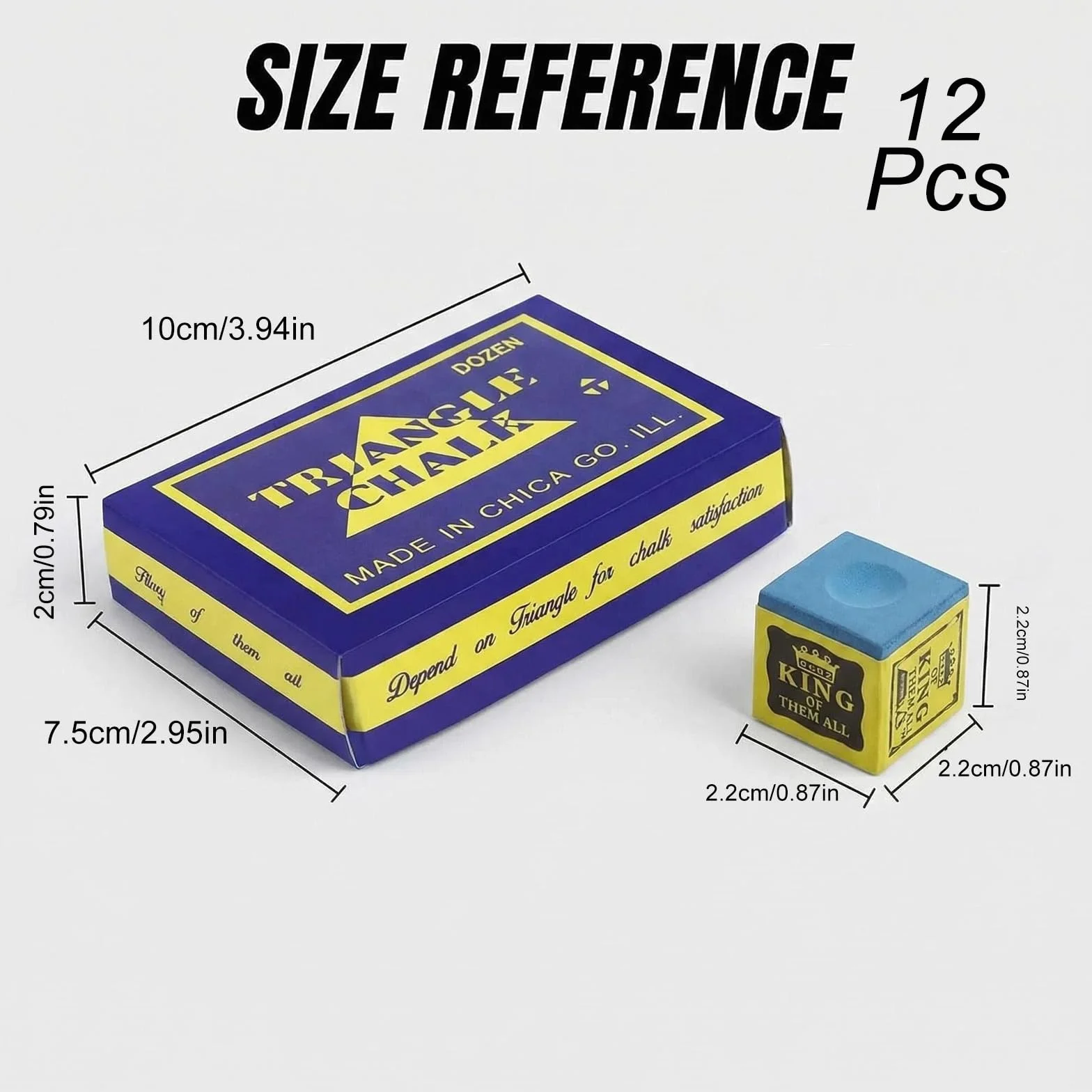 Tizas de Billar Set 12 Azules Gran Durabilidad Precisión Control