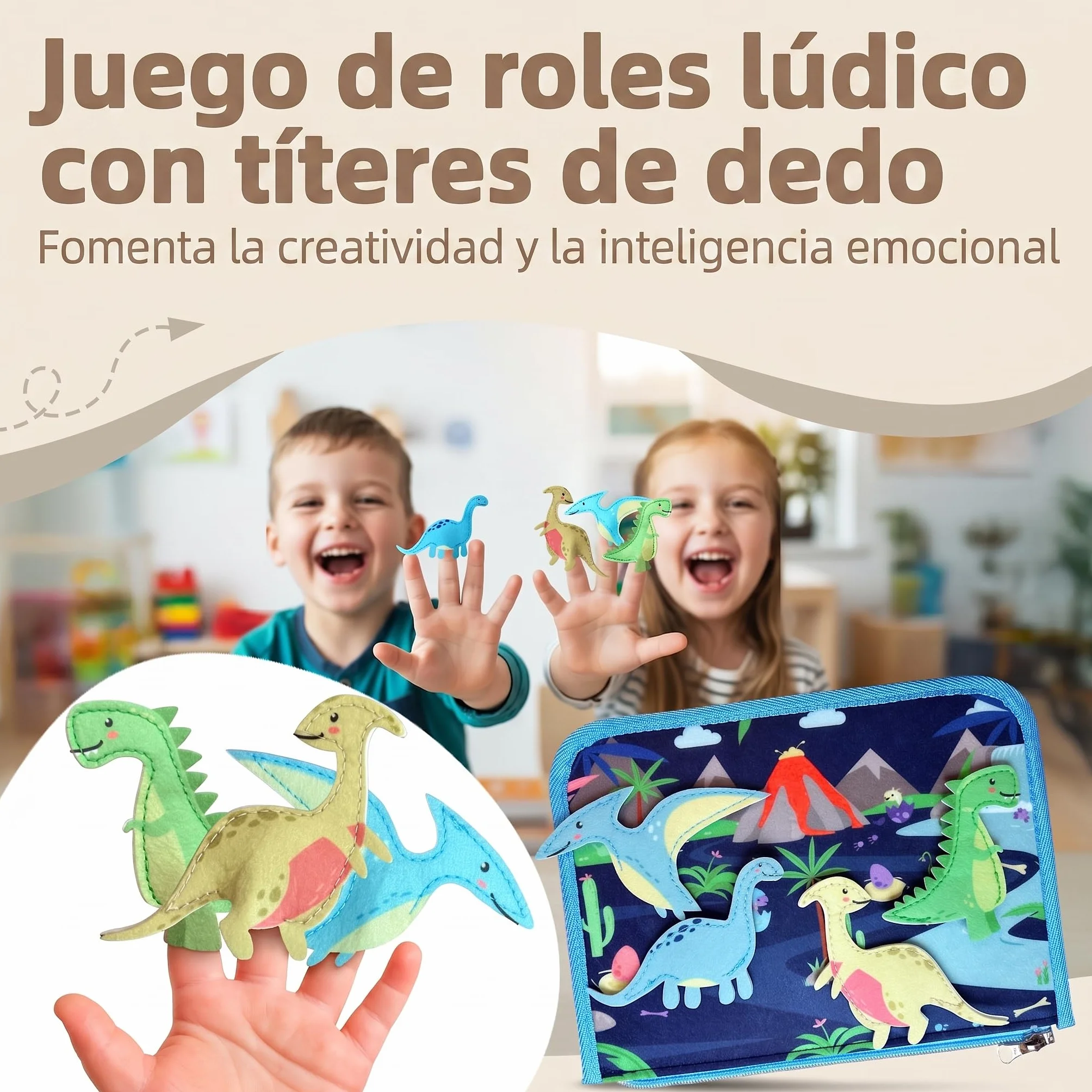 Mallie® Montessori Busy Board en Español para 1 2 3 años con Juego de rol y Marionetas – Busy Board, Libro Montessori 1 Año, Busy Book, Libro Sensorial Bebe 1 Año, Libro Montessori 2 Años