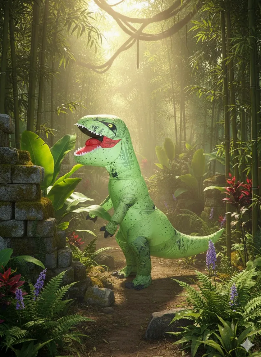 A2Z Disfraz inflable de dinosaurio para adultos con ventilador y caja de batería, divertido disfraz de T-Rex verde para hombres y mujeres, fiestas de Halloween, festivales, cosplay, carnavales, talla