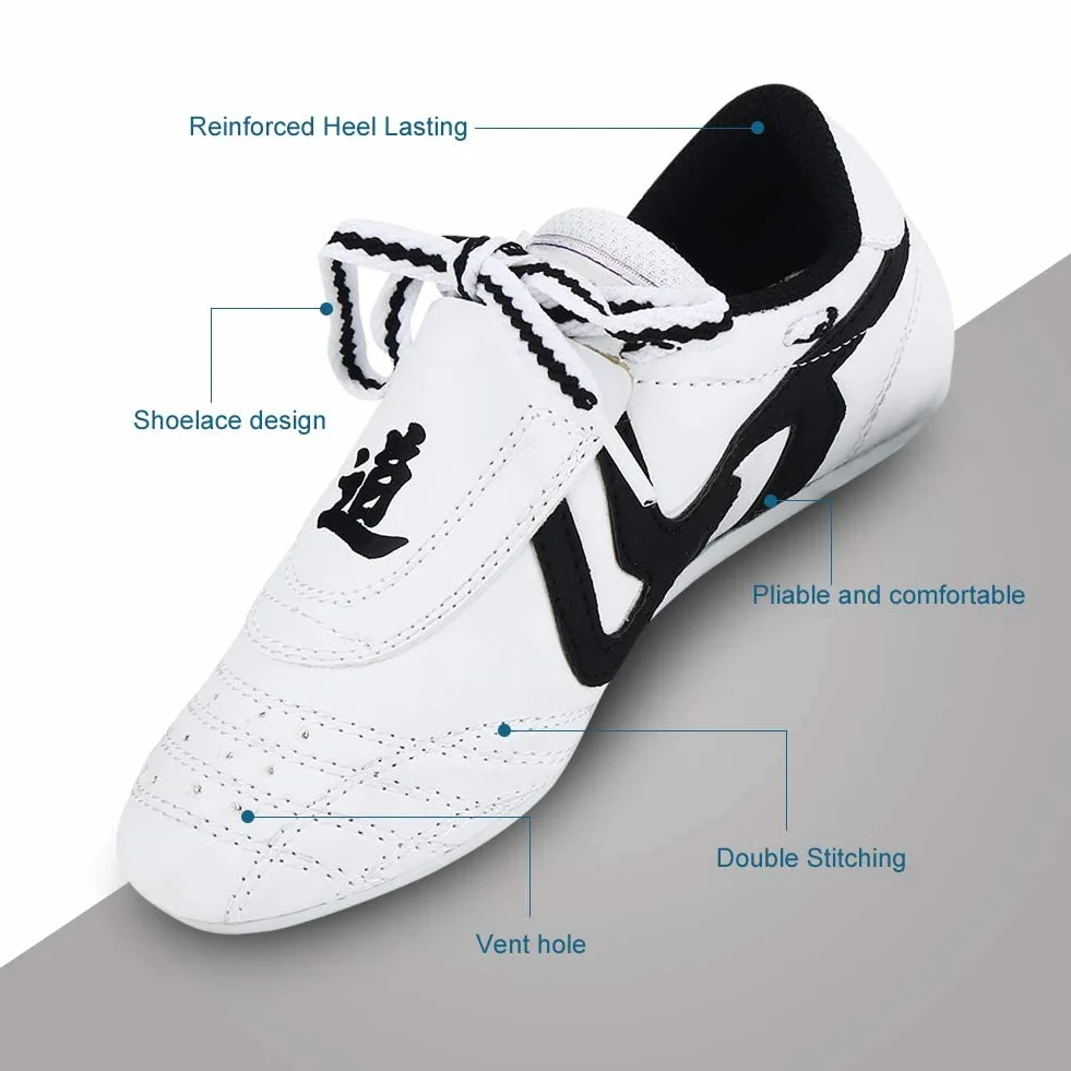 Zapatillas de Taekwondo Antideslizantes Artes Marciales Adultos Niños Talla 28-45 Blanco