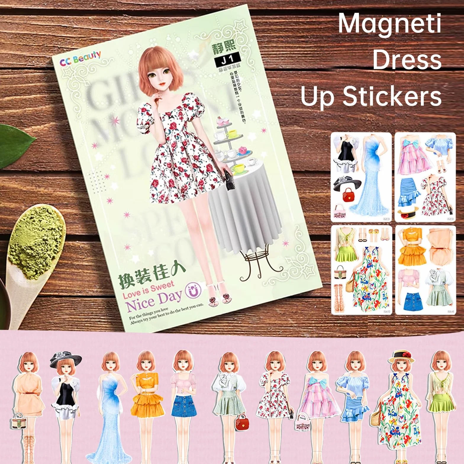 Papel magnético Princesa Vestir Muñeca Juego de rol Juguete Personas magnéticas Juego de Rompecabezas para niñas de 3 años Niños pequeños Aprendizaje Preescolar