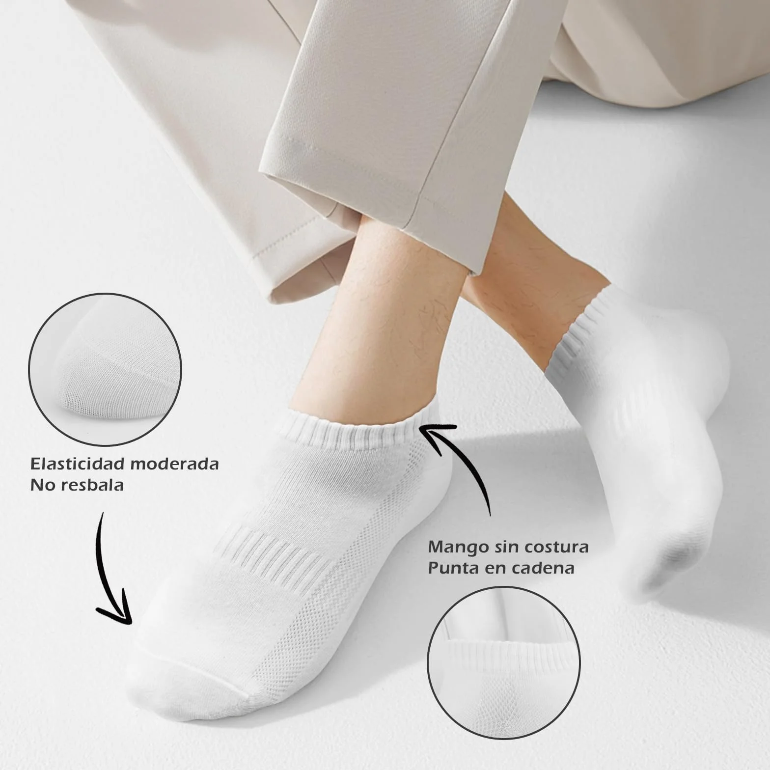 Calcetines Cortos para Hombre y Mujer QINCAO 6/10 Pares Algodón Transpirable Deportivos
