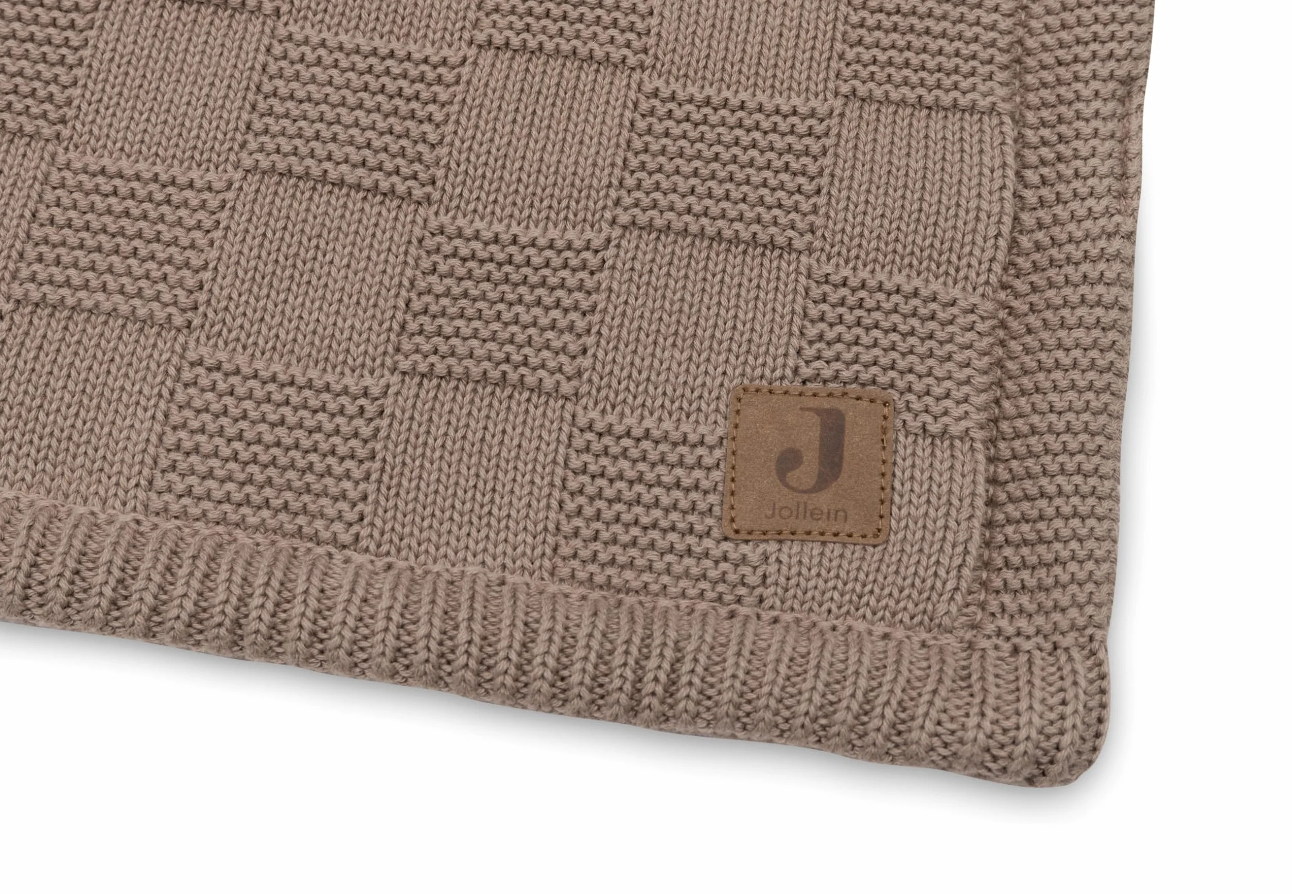 Jollein Manta para bebé Box Knit - Milky Coffee/Velvet - 110x150cm - 100% Algodón - para Cuna - 1.5 TOG - Certificación Gots