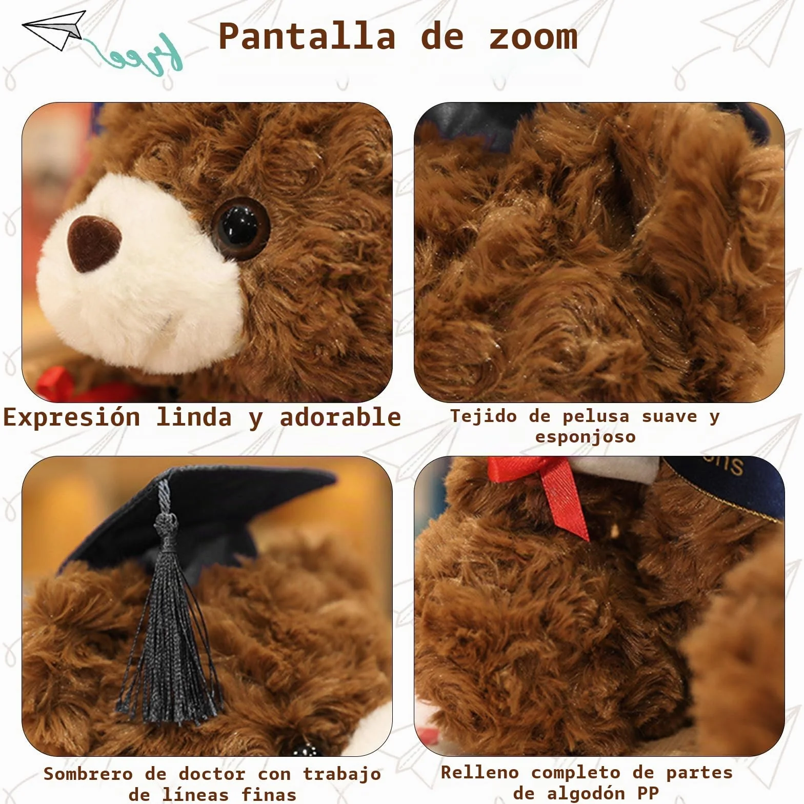 Forhome Osito de Peluche Graduación, Regalo de Bachiller Aprobado,Regalo de Bachiller, Examen Aprobado (B)