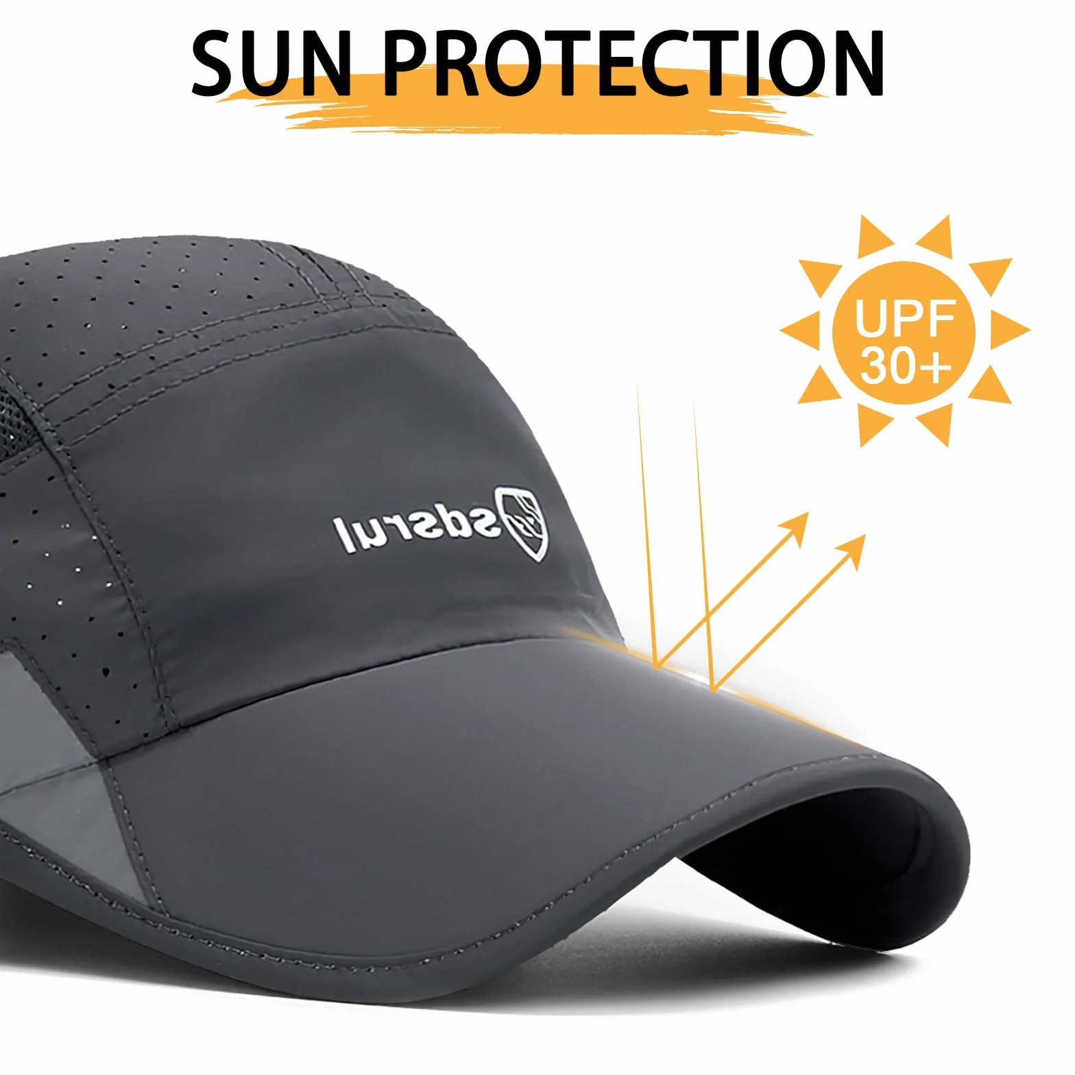 Gorra de Béisbol Transpirable para Hombre, Protección Solar, Secado Rápido, Malla Plegable, Lavable, Ligera, Sombrero de Verano