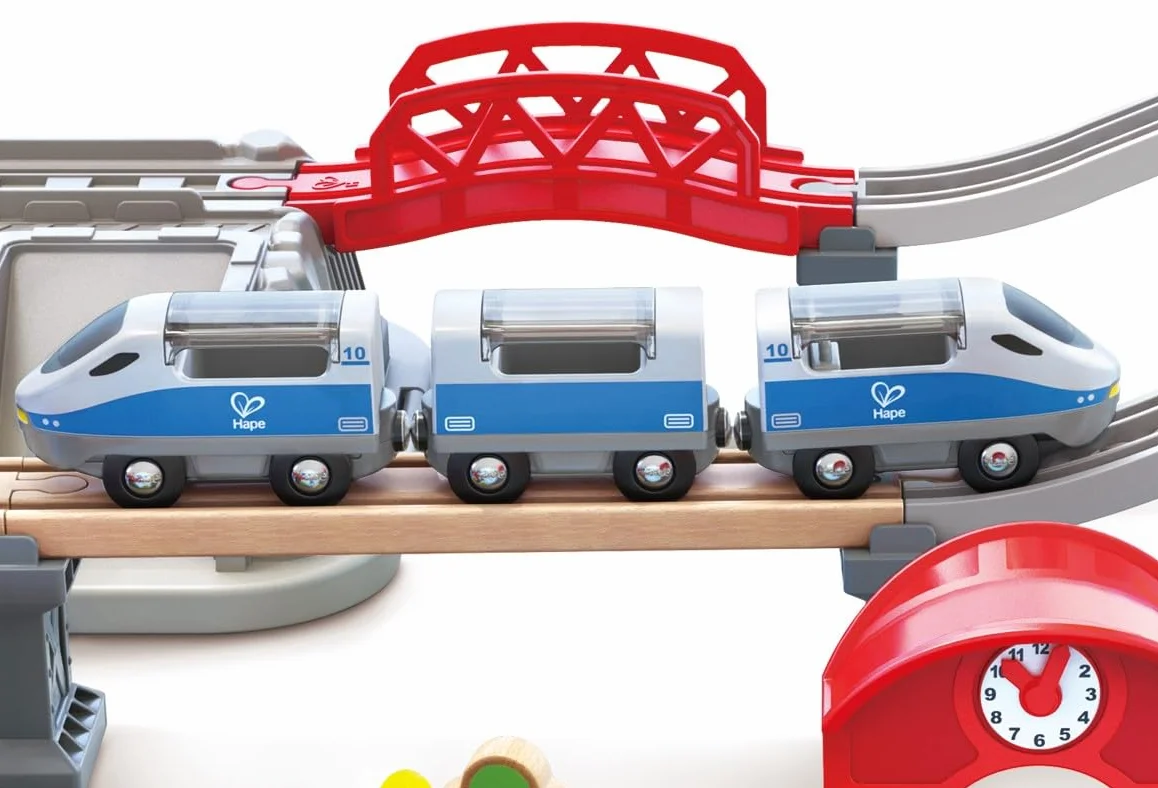 Hape - Juego de Bloques de Construcción de Ferrocarril (Toynamics E3771)