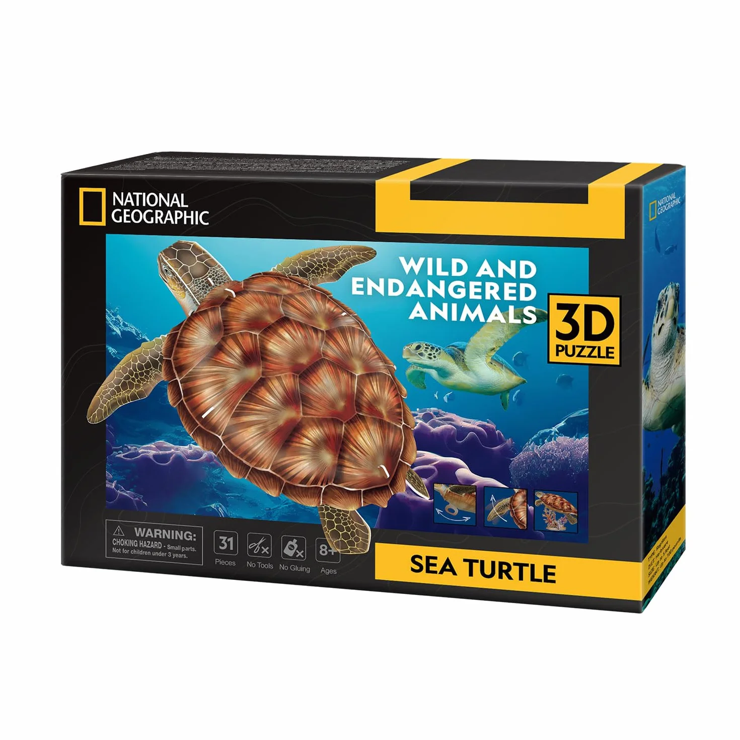 National Geographic - Tortuga Marina | Puzzle 3D | Maquetas para Montar | Regalo Niño 8 Años | Regalo Niña 8 Años | Manualidades Adultos | Puzzle Infantil | 31 Piezas