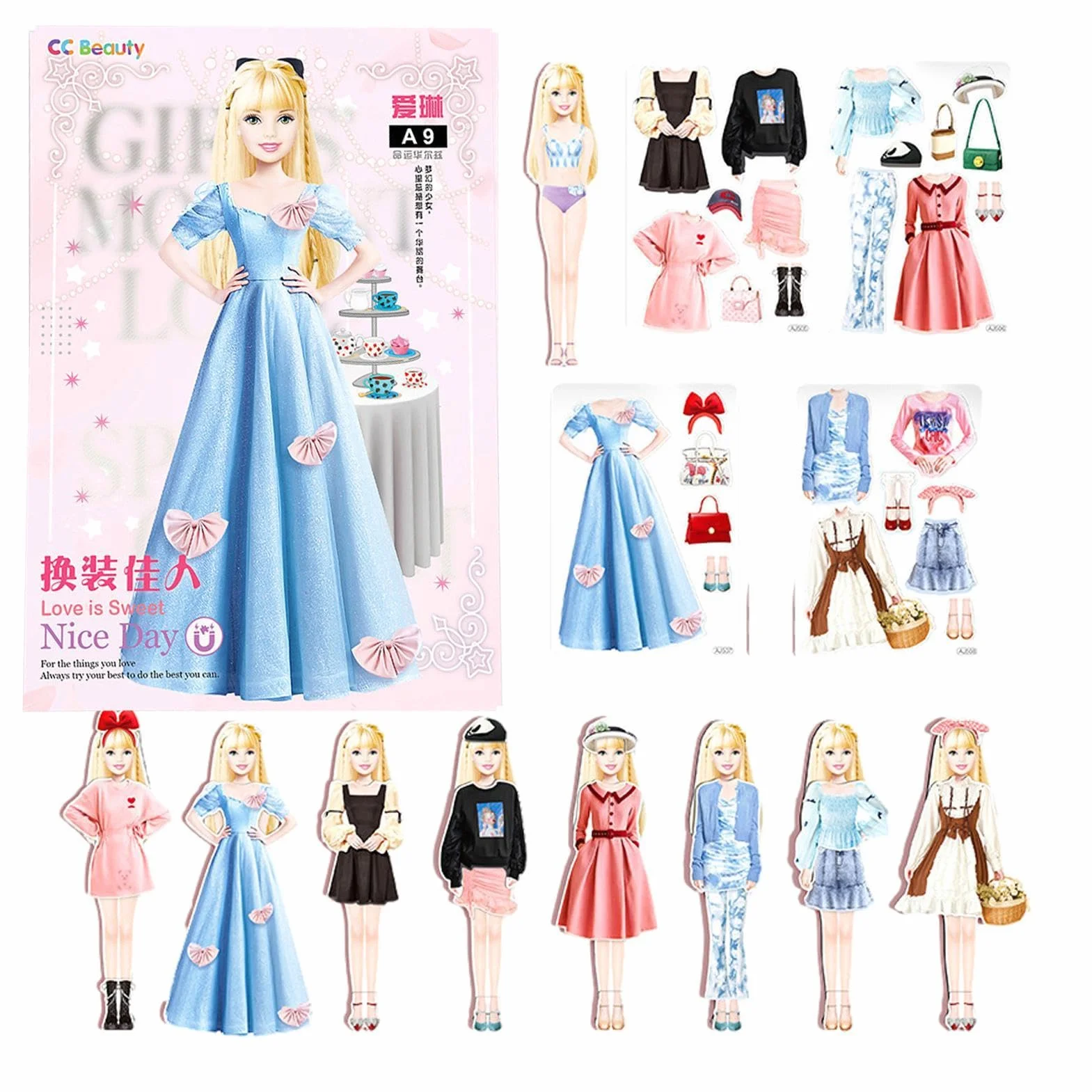 Muñecas de Vestir magnéticas,Vestir magnéticas | Juego de Combinar Ropa Relajante y ,Rompecabezas magnético portátil para Vestir, sin Rebabas, Regalo de cumpleaños y Navidad para niñas