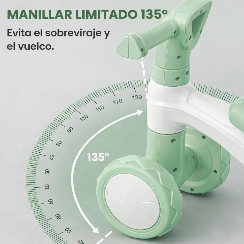 Edibaby, Triciclo Bebé 1 Año | Correpasillos Ligero | Primera Bicicleta de Equilibrio para Bebés | Bici sin Pedales | Juguete Niño 1-2 Años Ideal como Regalo (Menta)
