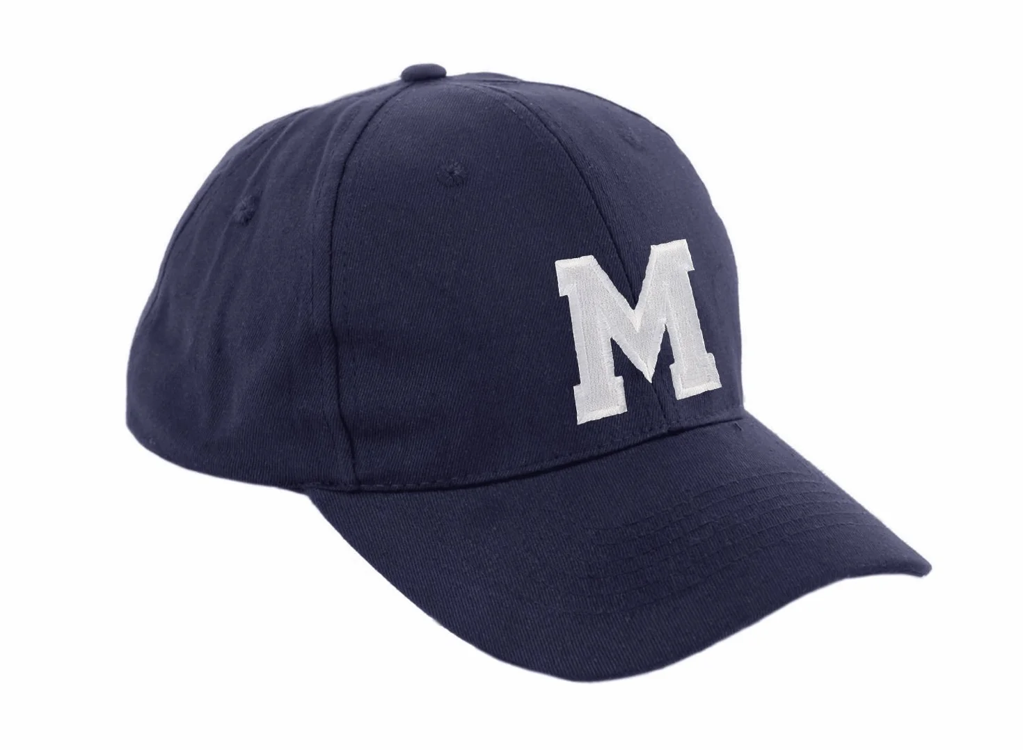 Gorra de béisbol infantil azul marino letras A-Z unisex