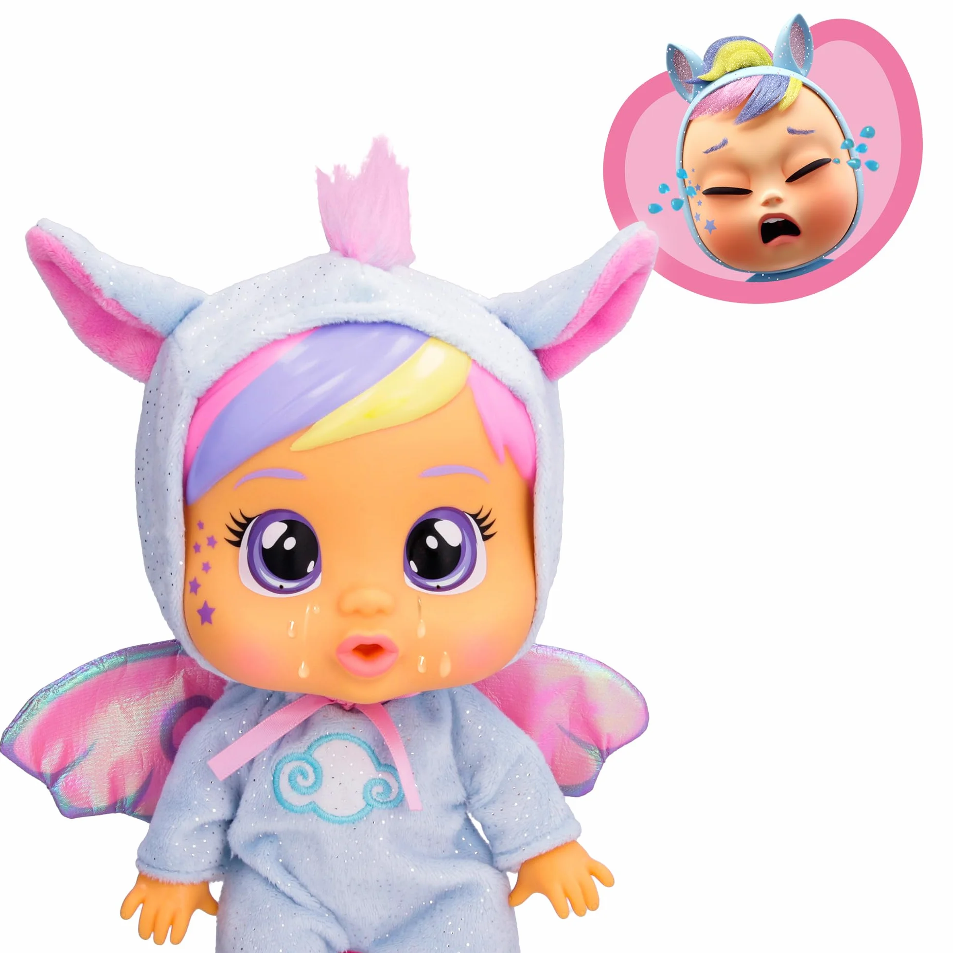 BEBÉS LLORONES Loving Care Fantasy Jenna | Muñeca bebé Que Llora lágrimas de Verdad con Pijama y 3 Accesorios - Juguete y Regalo para Niños y Niñas de 3 Años o Más