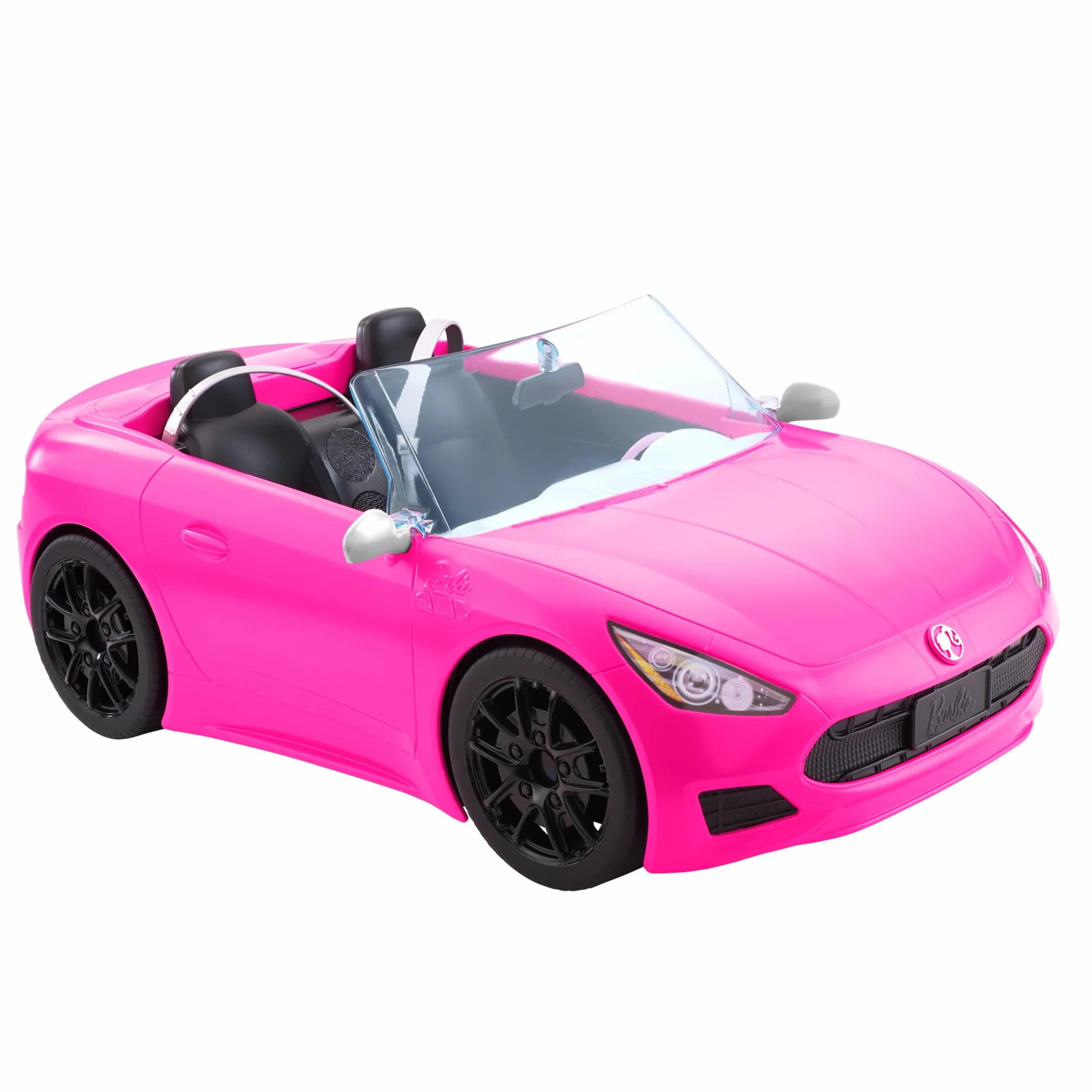 Barbie Descapotable Rosa con 2 plazas para muñecas, Coche de Juguete, Regalo para niñas y niños +3 años (Mattel HBT92)