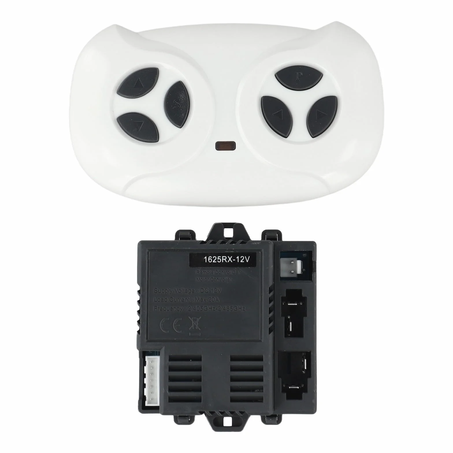 JR1625RX - Juego de receptor de 12 V y control remoto de 2.4 G para autos eléctricos de juguete, repuesto compatible con vehículos eléctricos y juguetes de control remoto (juego completo)