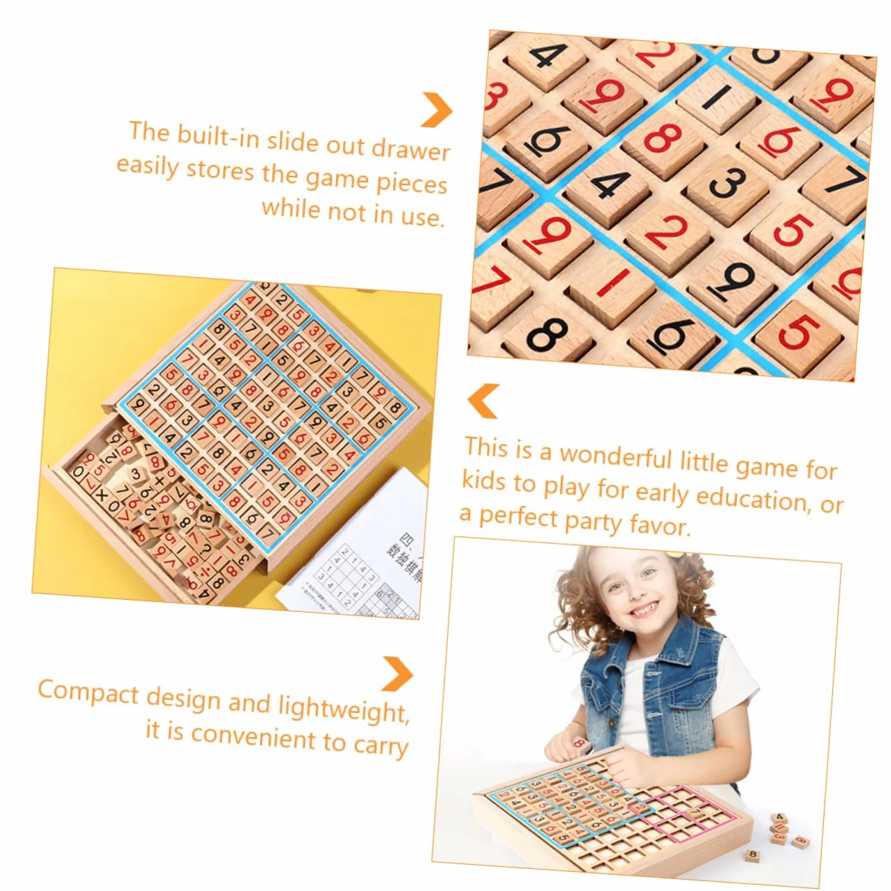Genérico 1 Juego Sudoku De Madera Juegos Juguetes Educativos Juguete De Sudoku De Matemáticas De para De Educación Temprana Aritmético