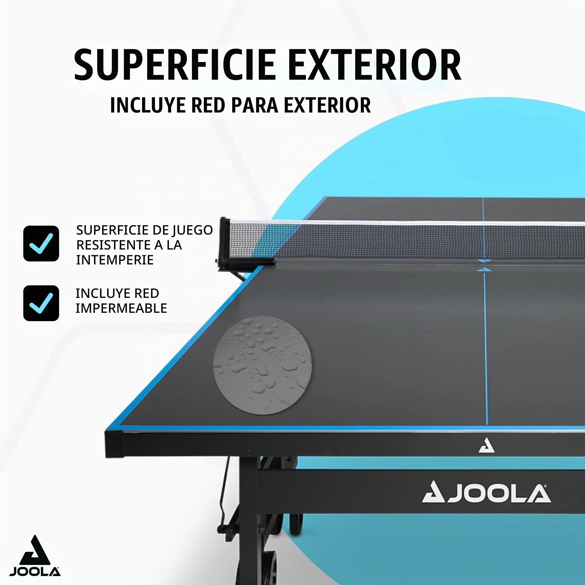 JOOLA Mesa de Ping Pong Profesional J500A Aluminio 6mm Plegable Resistente al Clima con Red