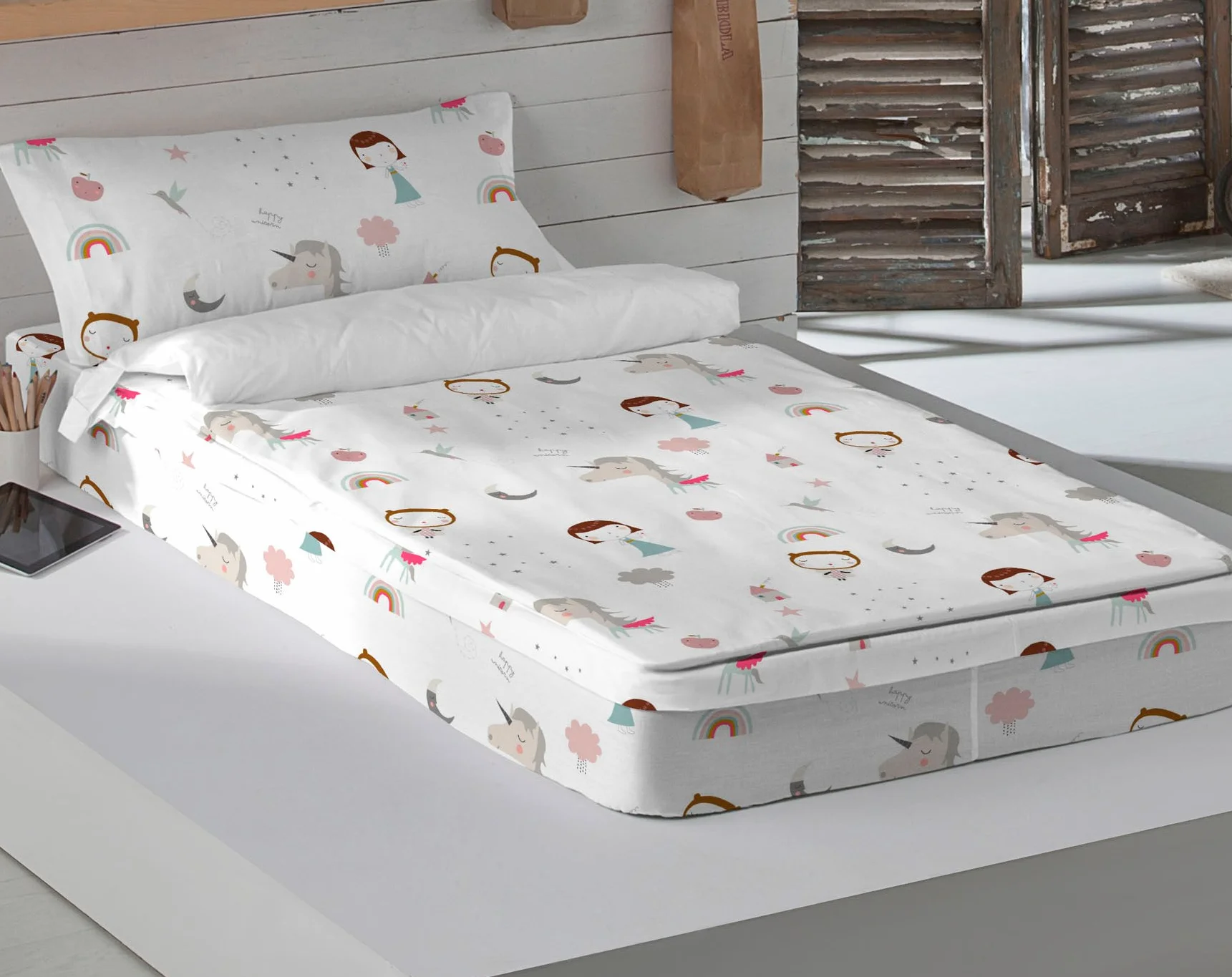 Haciendo El Indio S2803116 Saco Nórdico con Relleno, Unicorn Pink, Cama de 90 cm