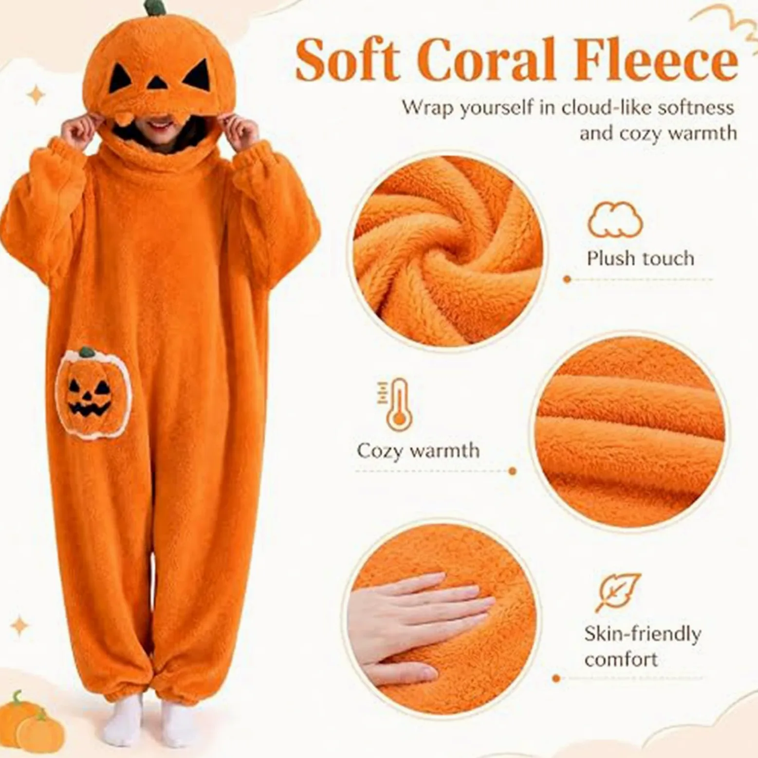 Disfraz de mono de calabaza de Halloween para adultos y niños | Pijama con capucha, manta calabaza suave, cálido, usable, disfraz Halloween sombrero calabaza, para fieste en casa cosplay