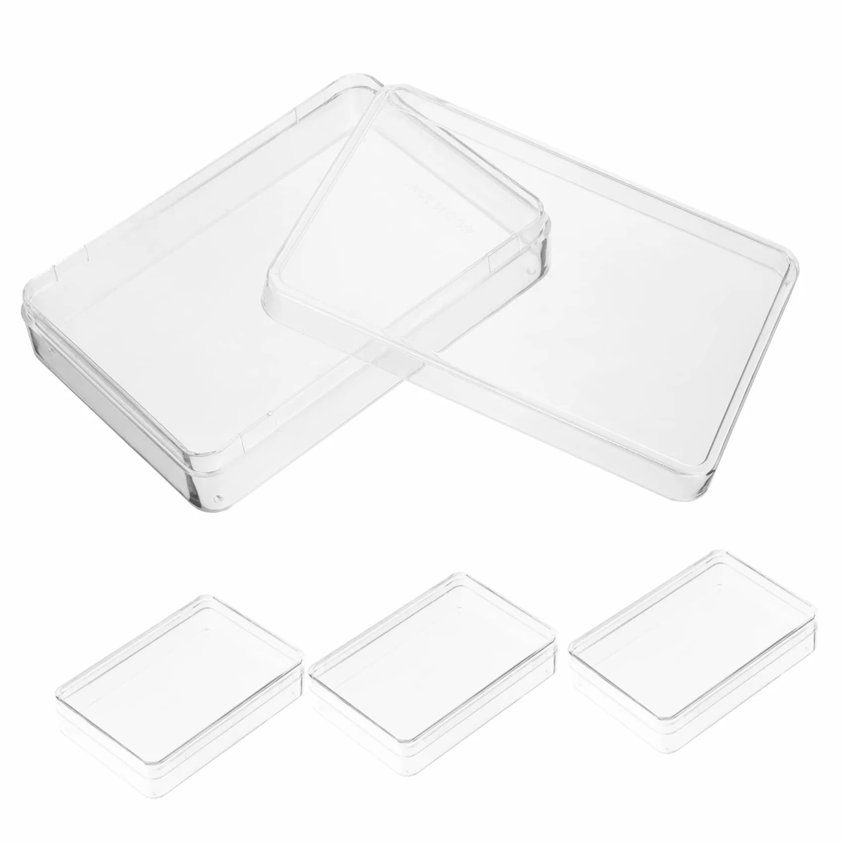 Toyvian 8piezas Caja De Almacenamiento para Cartas De Poker Estuche De Plástico Transparente Tapa Organizador Compacto para Barajas