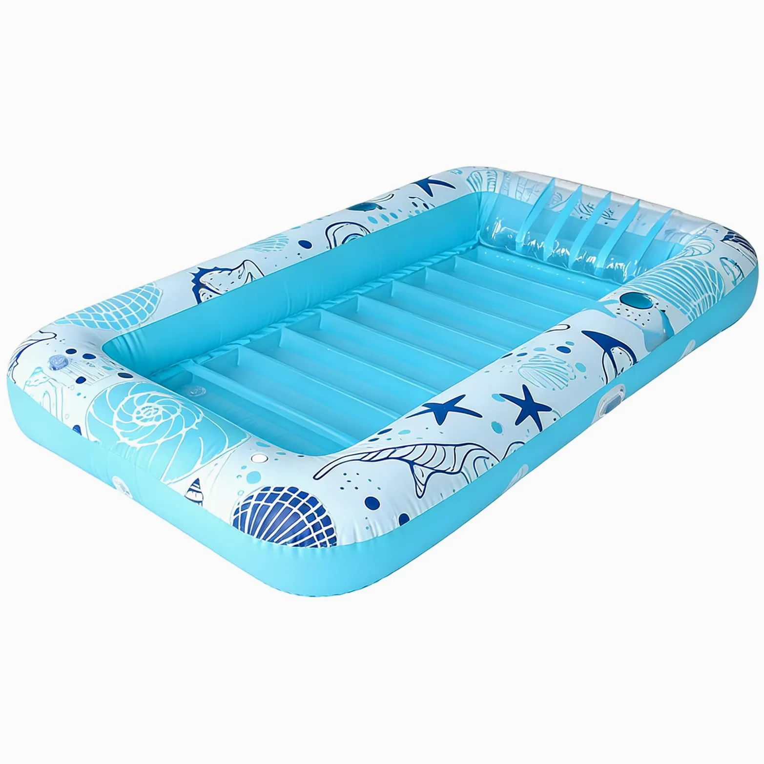 Tumbona inflable de piscina cómoda para tomar el sol, 185 x 115 x 25 cm, piscina bronceadora hinchable, para tomar el sol, diseño de válvula de doble capa, para lago de playa
